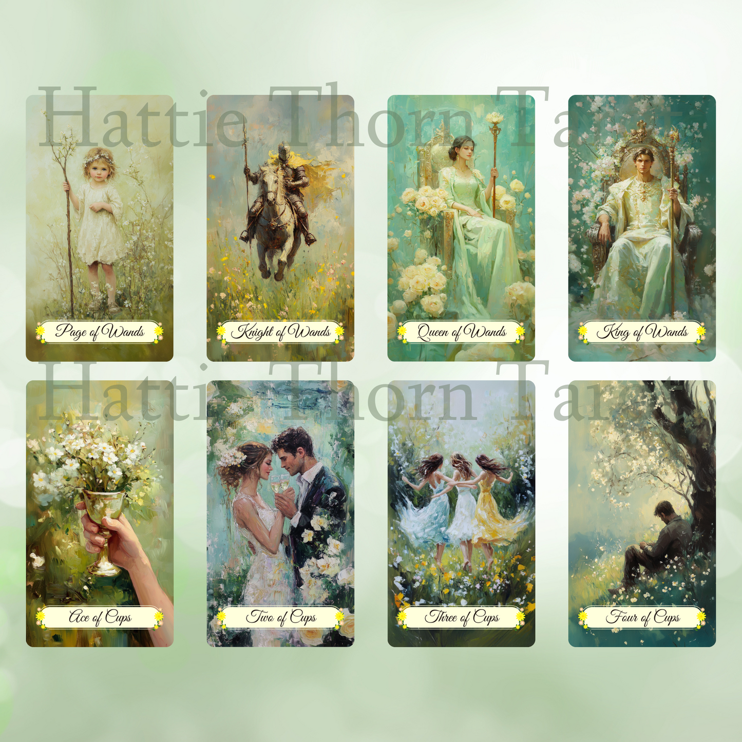 Spring Glade Tarot by Hattie Thorn. Original Design 78 Card Deck Based on Rider Waite including Spring Glade Tuck Box