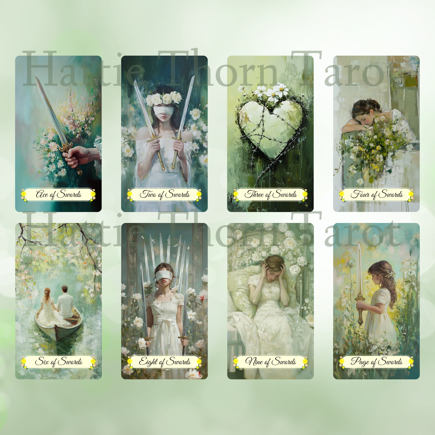 Spring Glade Tarot by Hattie Thorn. Original Design 78 Card Deck Based on Rider Waite including Spring Glade Tuck Box