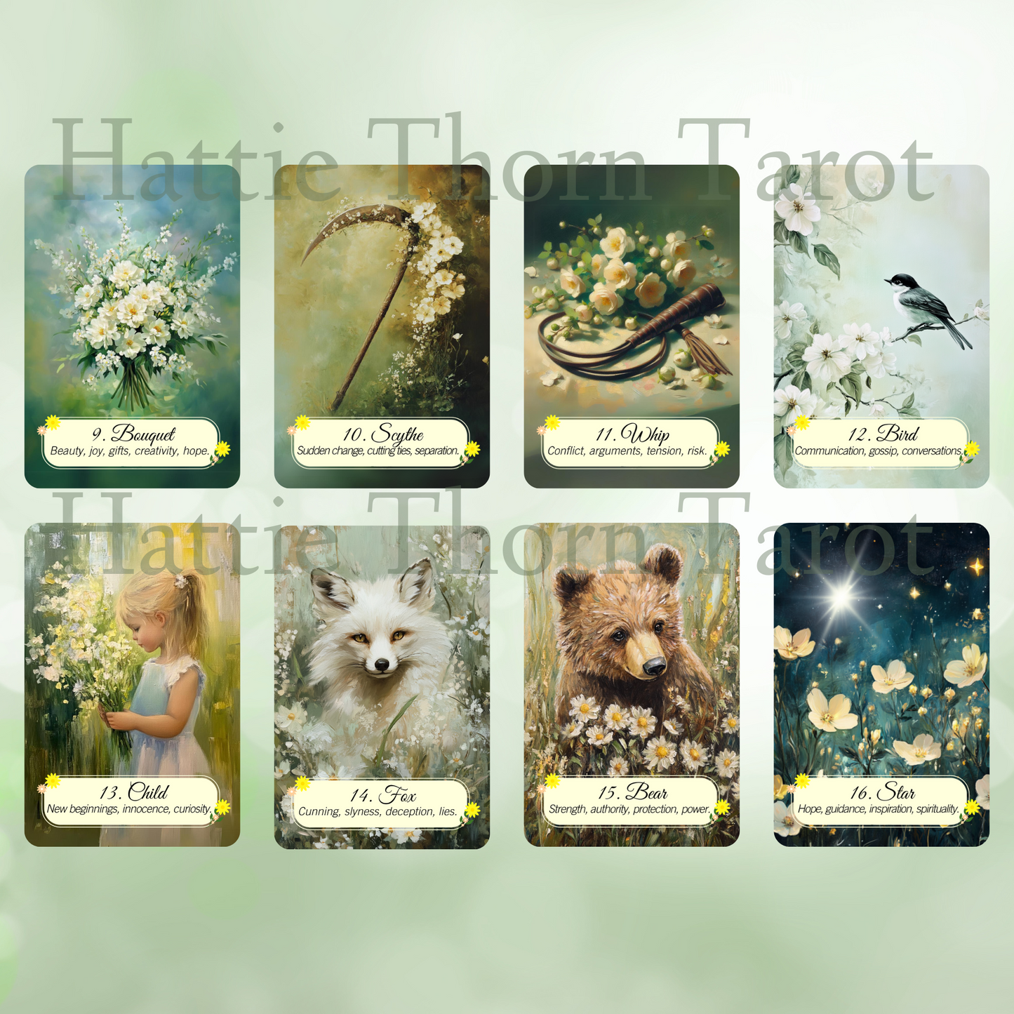 Spring Glade Lenormand by Hattie Thorn. Original Design 45 Expanded Deck including Spring Glade Tuck Box