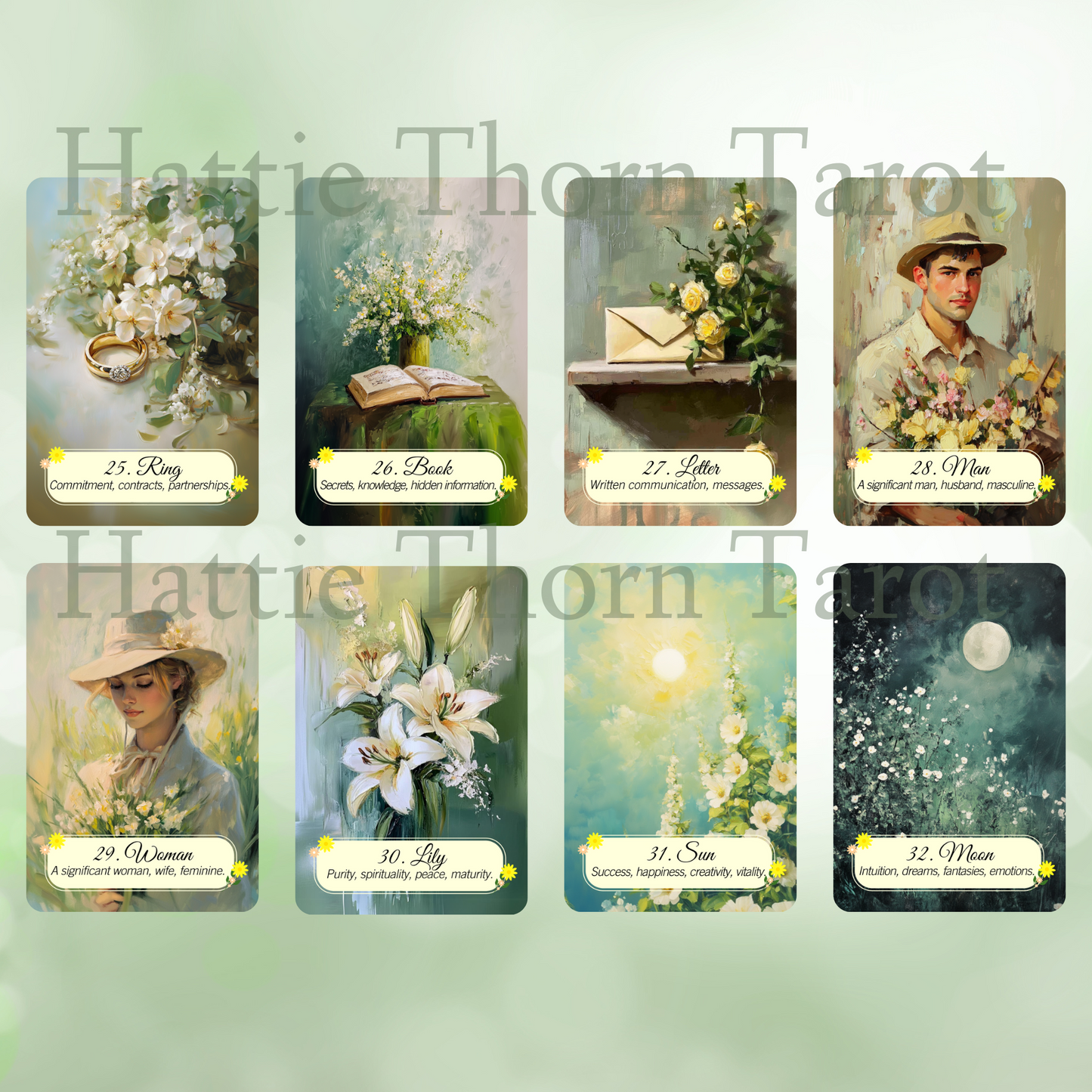 Spring Glade Lenormand by Hattie Thorn. Original Design 45 Expanded Deck including Spring Glade Tuck Box