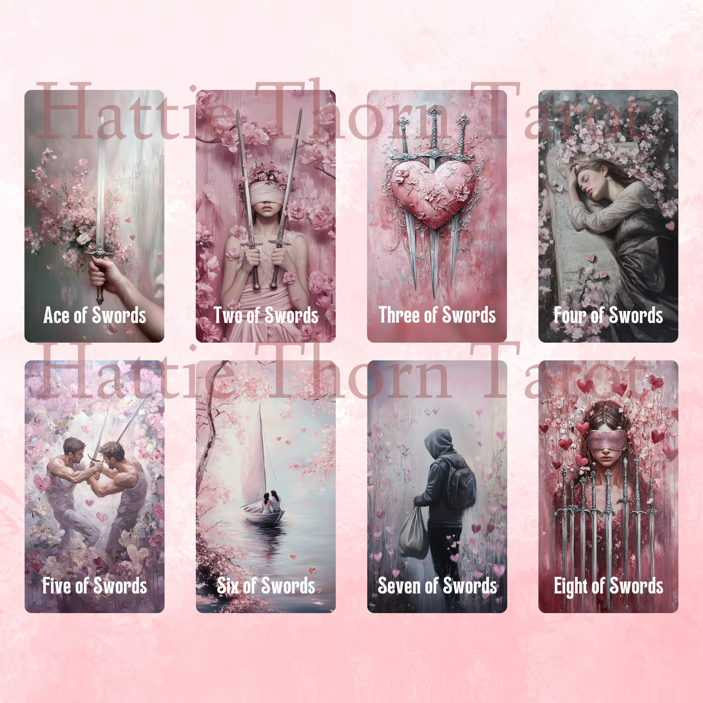 Lovers' Path Tarot by Hattie Thorn. Original Design 78 Card Deck inc Lovers' Path Tuck Box and Love Interpretation Guidebook