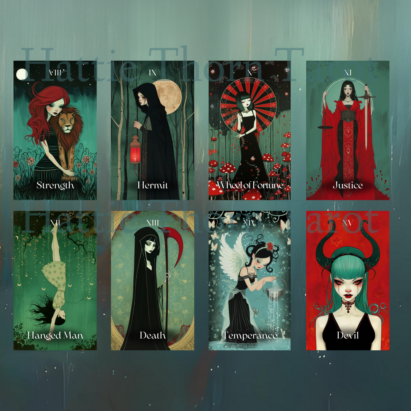 Mystic Maidens Tarot by Hattie Thorn. Original Design 78 Card Deck Based on Rider Waite including Mystic Maidens Tuck Box