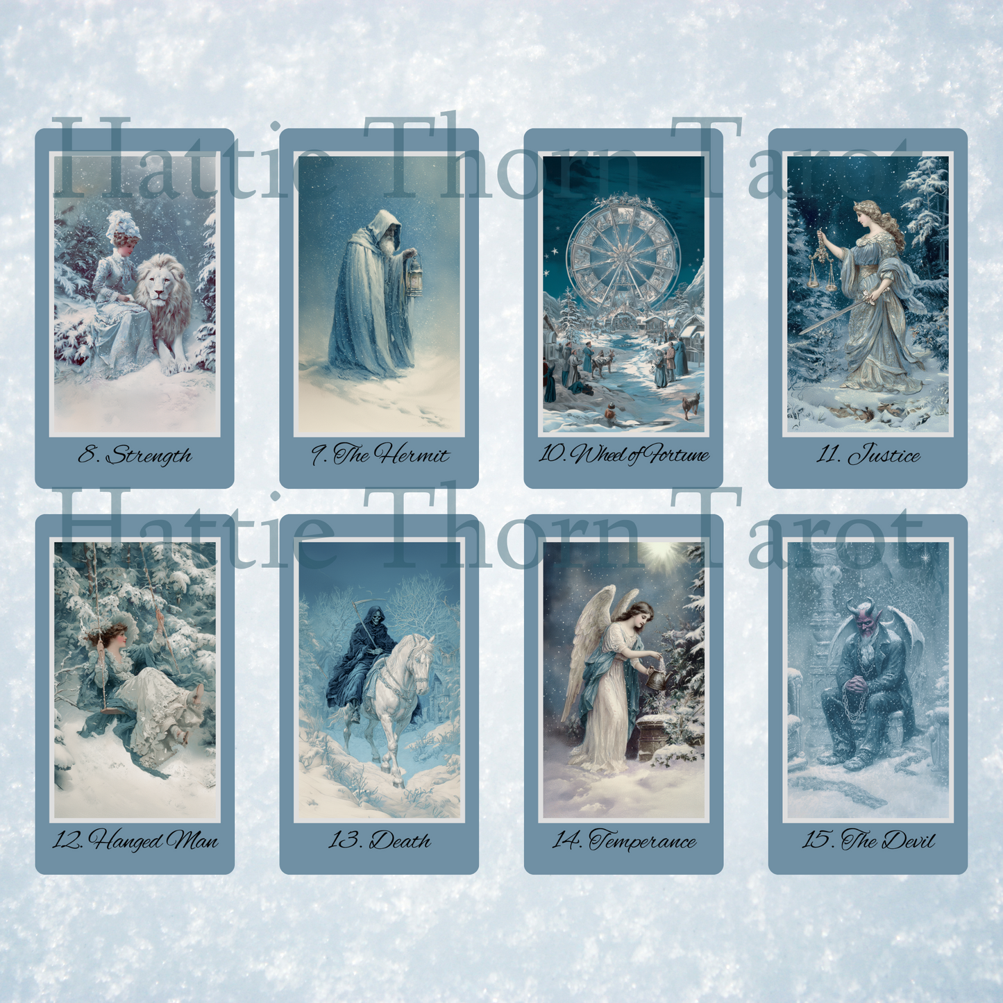 New! Wintertide Tarot by Hattie Thorn. Original Design 78 Card Deck Based on Rider Waite including Wintertide Tuck Box