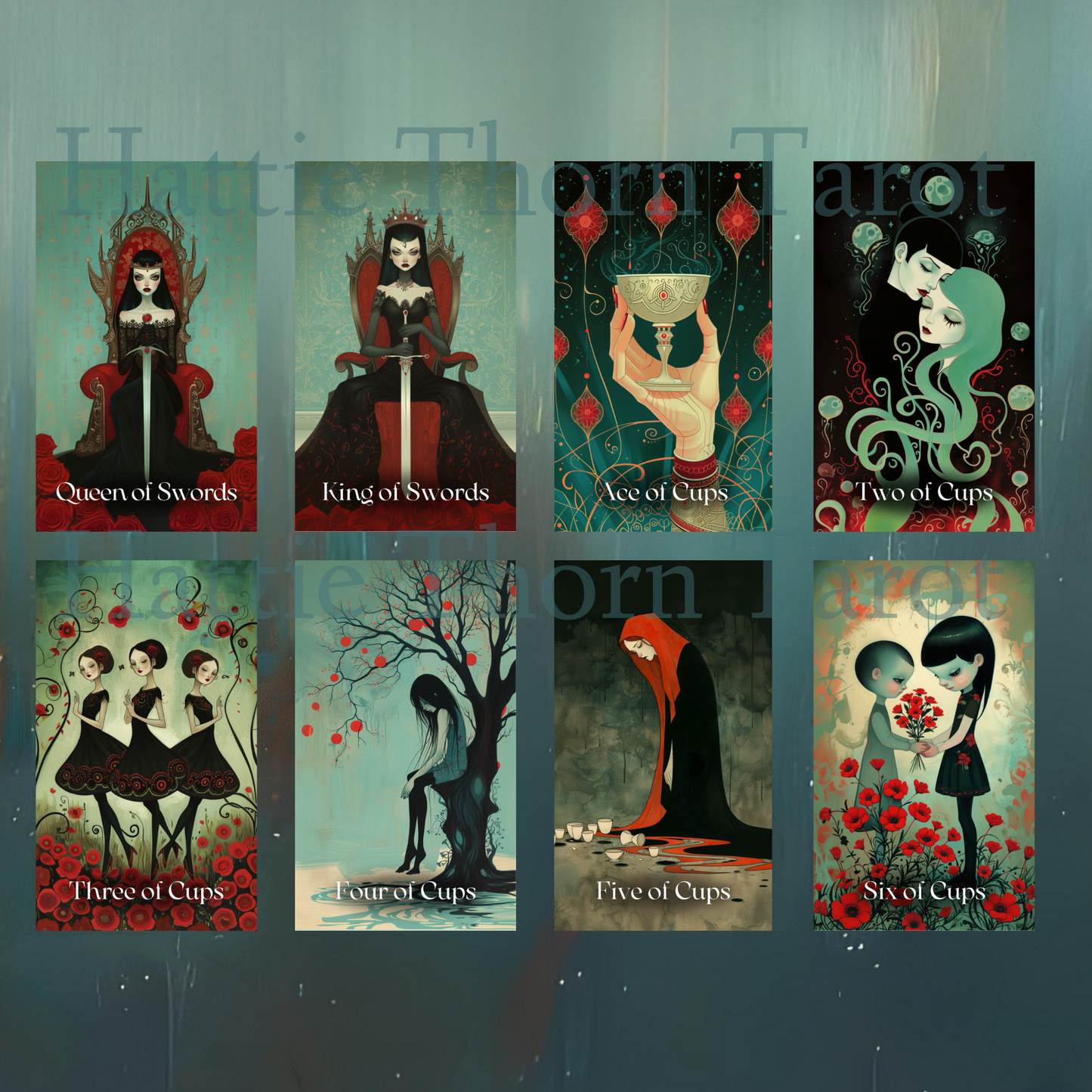 Mystic Maidens Tarot by Hattie Thorn. Original Design 78 Card Deck Based on Rider Waite including Mystic Maidens Tuck Box