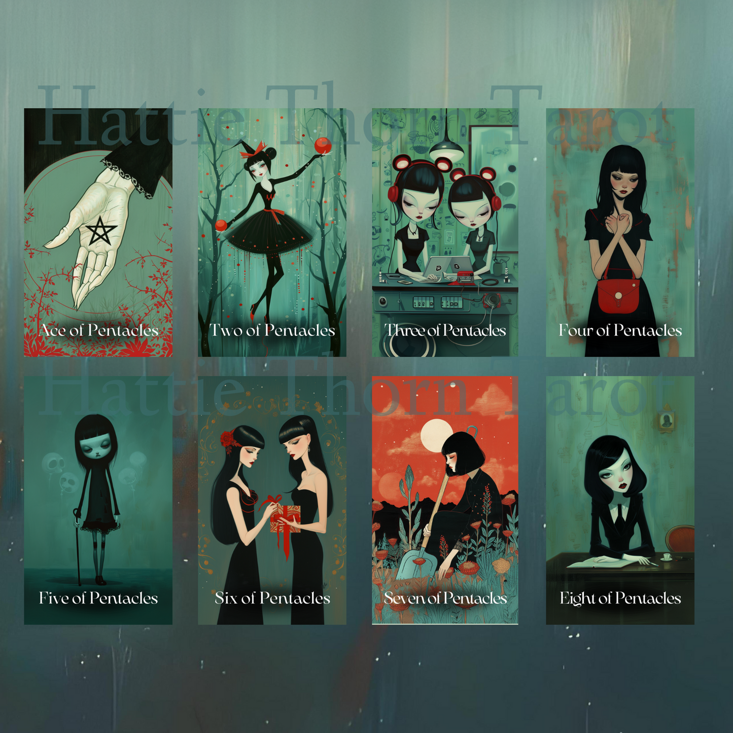 Mystic Maidens Tarot by Hattie Thorn. Original Design 78 Card Deck Based on Rider Waite including Mystic Maidens Tuck Box