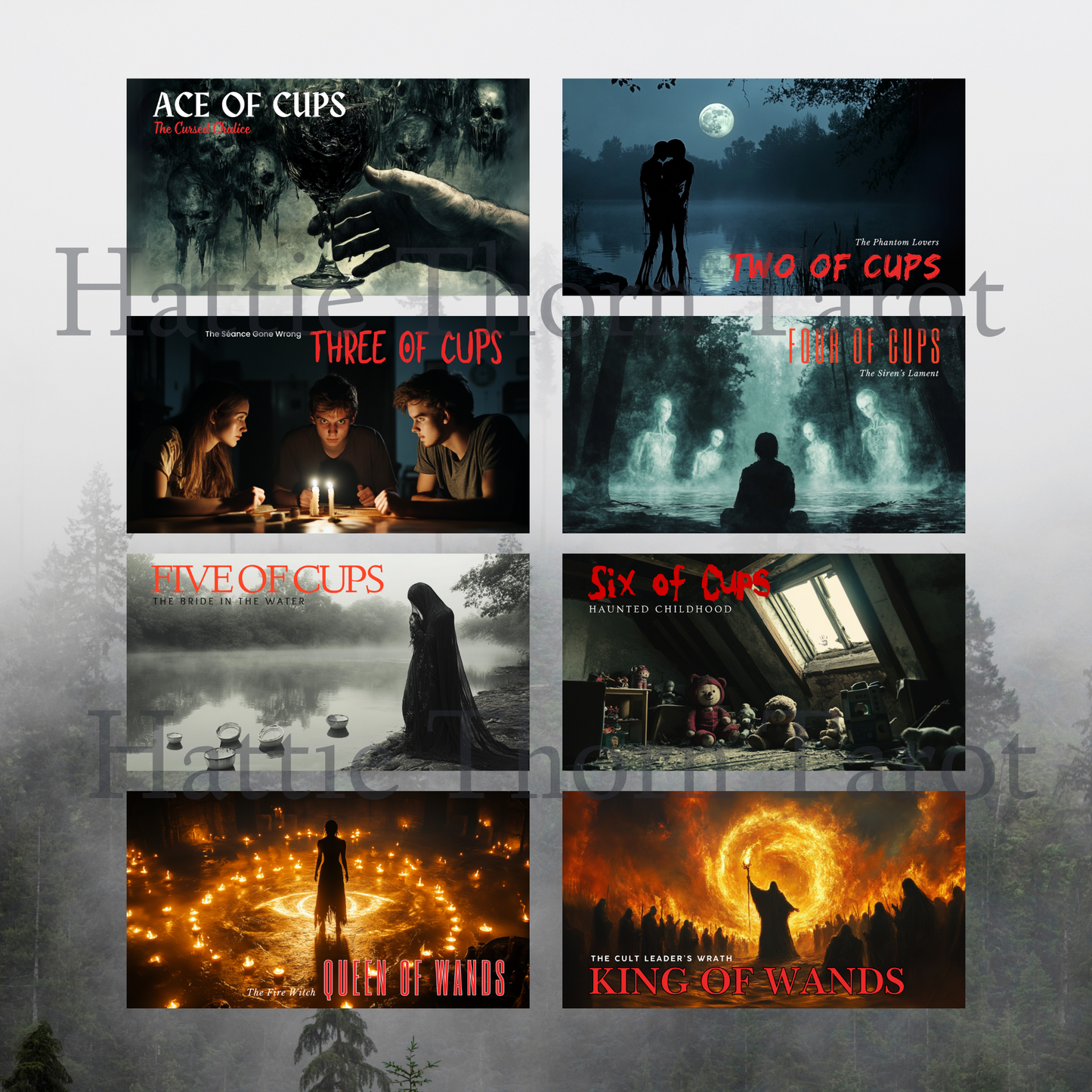 Twisted Tarot ♦ A cinematic tarot deck that reads like a horror movie still you can’t unsee.