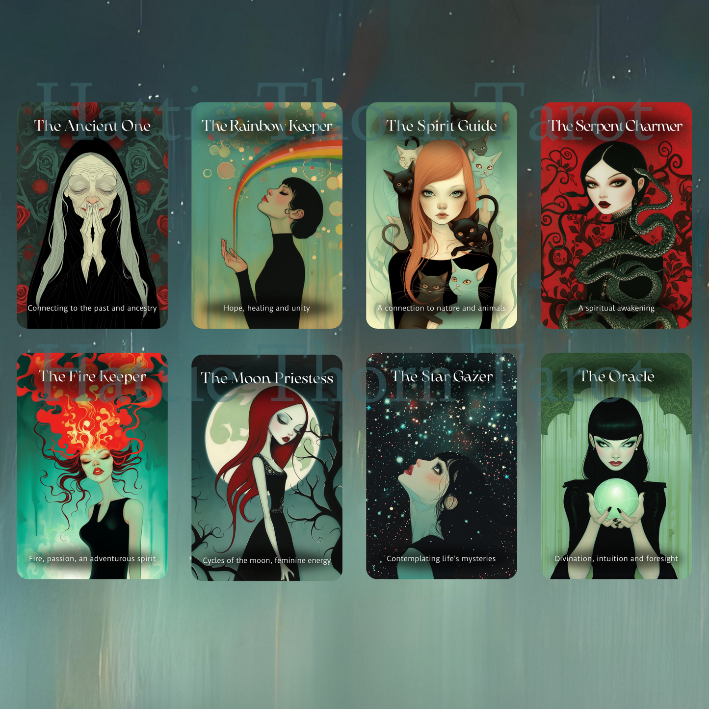 Mystic Maidens Tarot and Oracle Bundle by Hattie Thorn. 2 Deck Special!