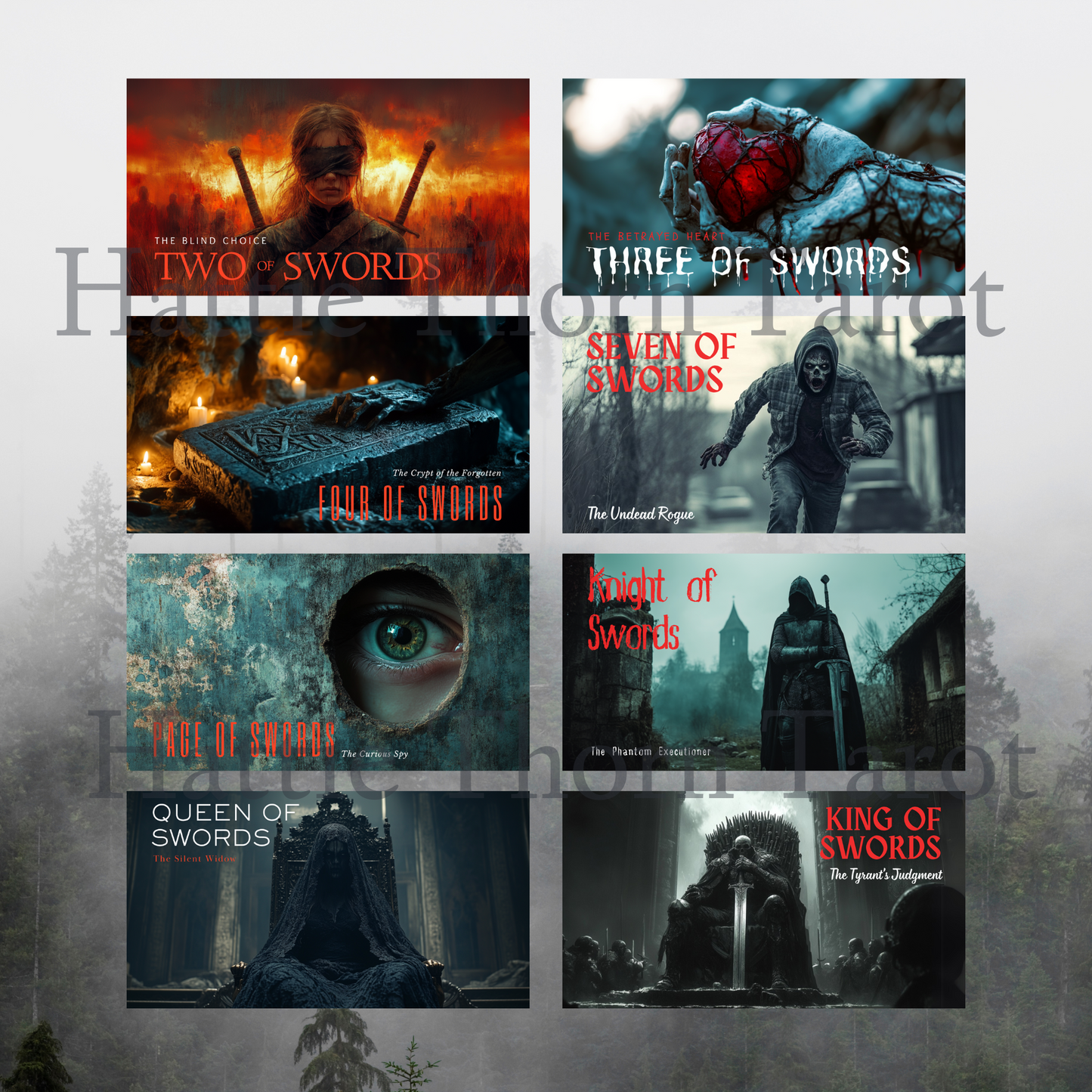 Twisted Tarot ♦ A cinematic tarot deck that reads like a horror movie still you can’t unsee.
