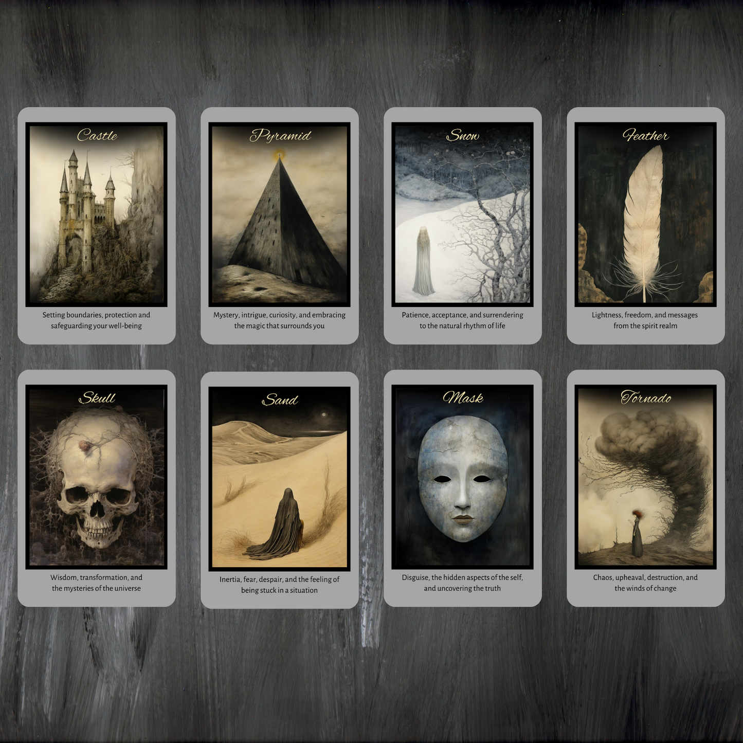 Shadow Fates Oracle by Hattie Thorn. Original Design 45 Card Deck including Shadow Fates Tuck Box