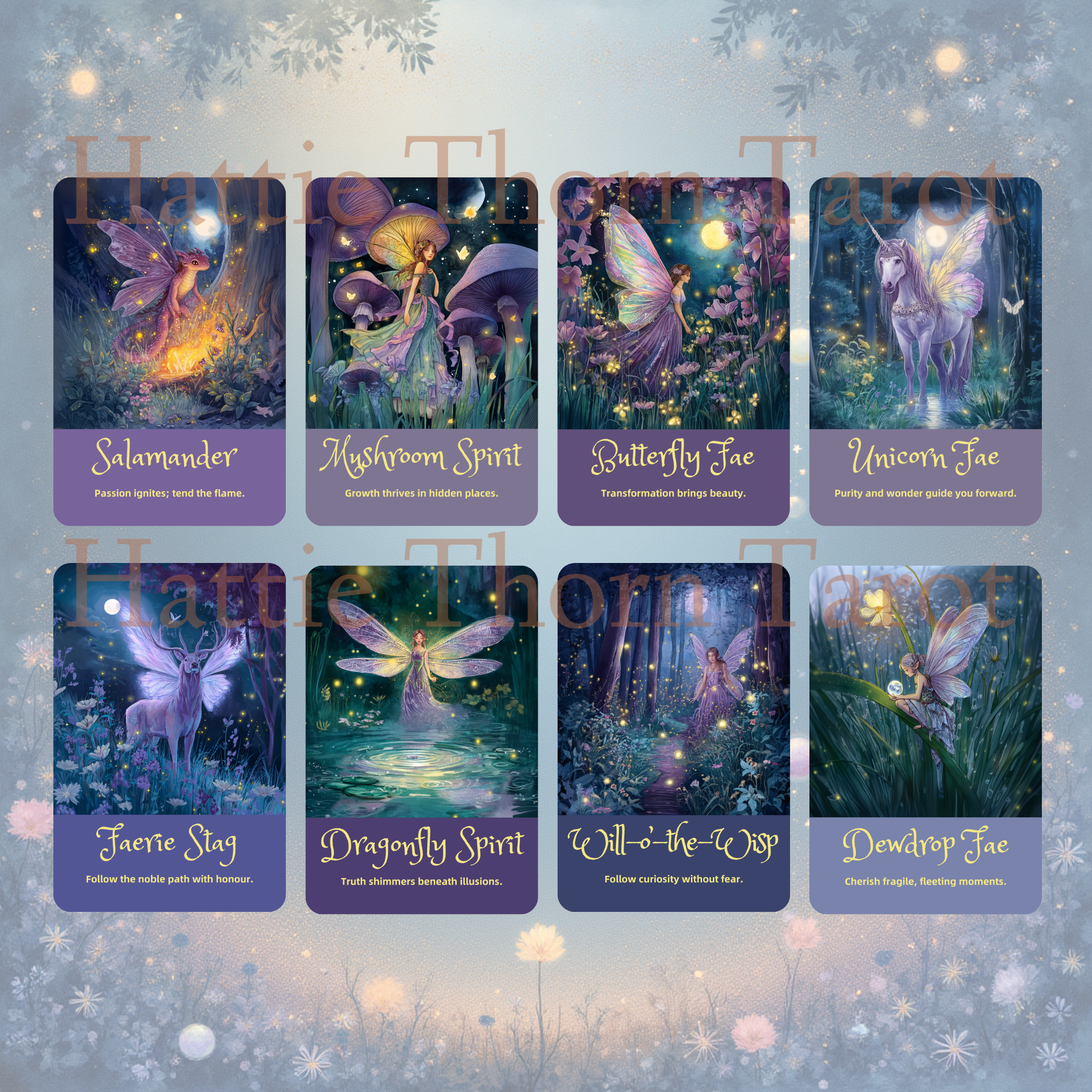 Midnight Fae Oracle 🌙 A 50-card deck of moonlit whispers, faerie magic, and intuitive guidance.