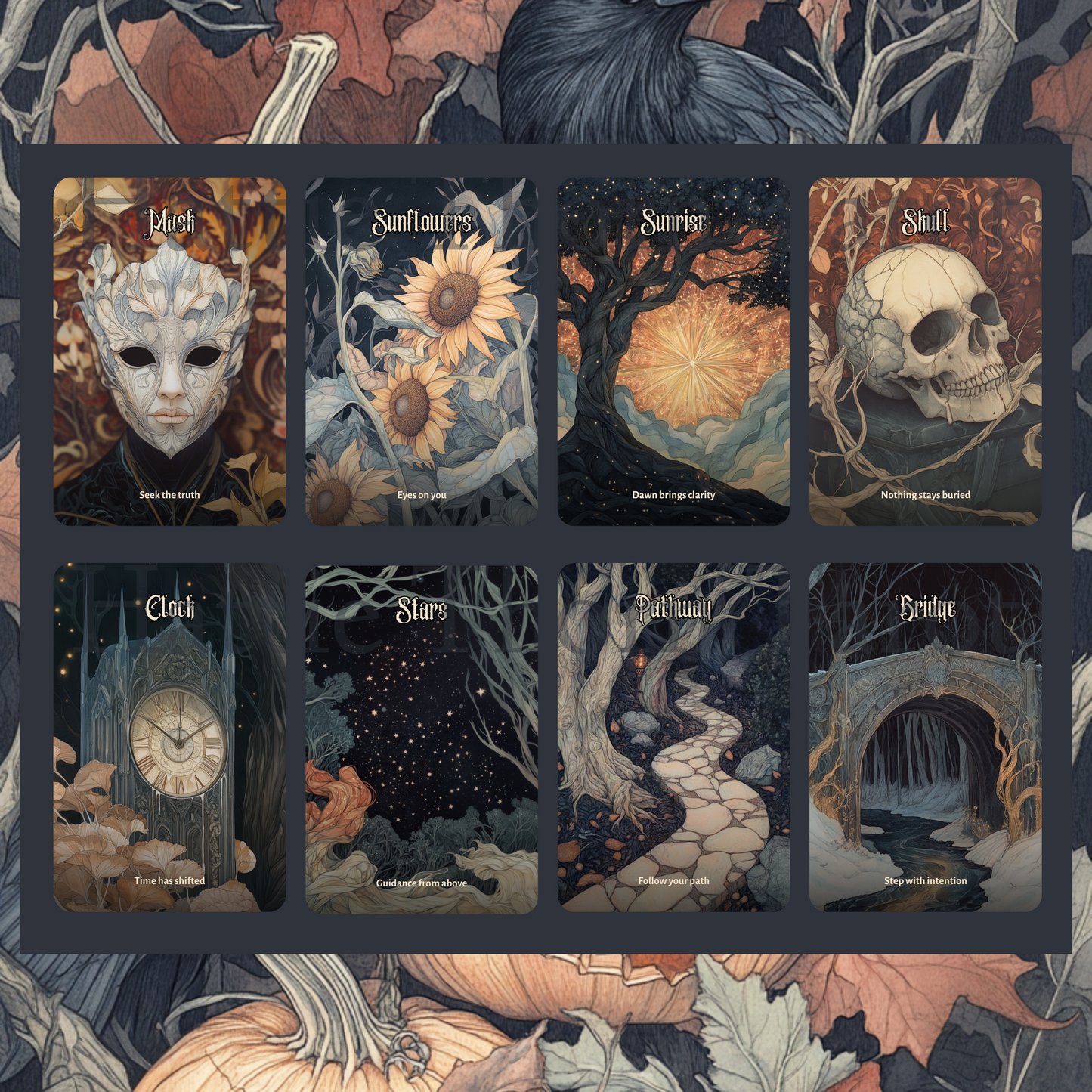 Hallowmere Oracle 🌫️ A 50-card oracle deck of spectral whispers and Victorian secrets.