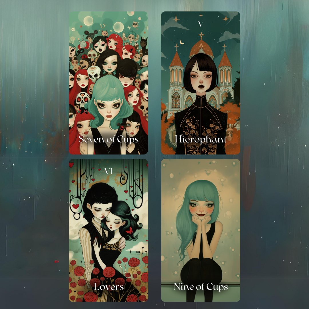 Mystic Maidens Tarot by Hattie Thorn. Original Design 78 Card Deck Based on Rider Waite including Mystic Maidens Tuck Box