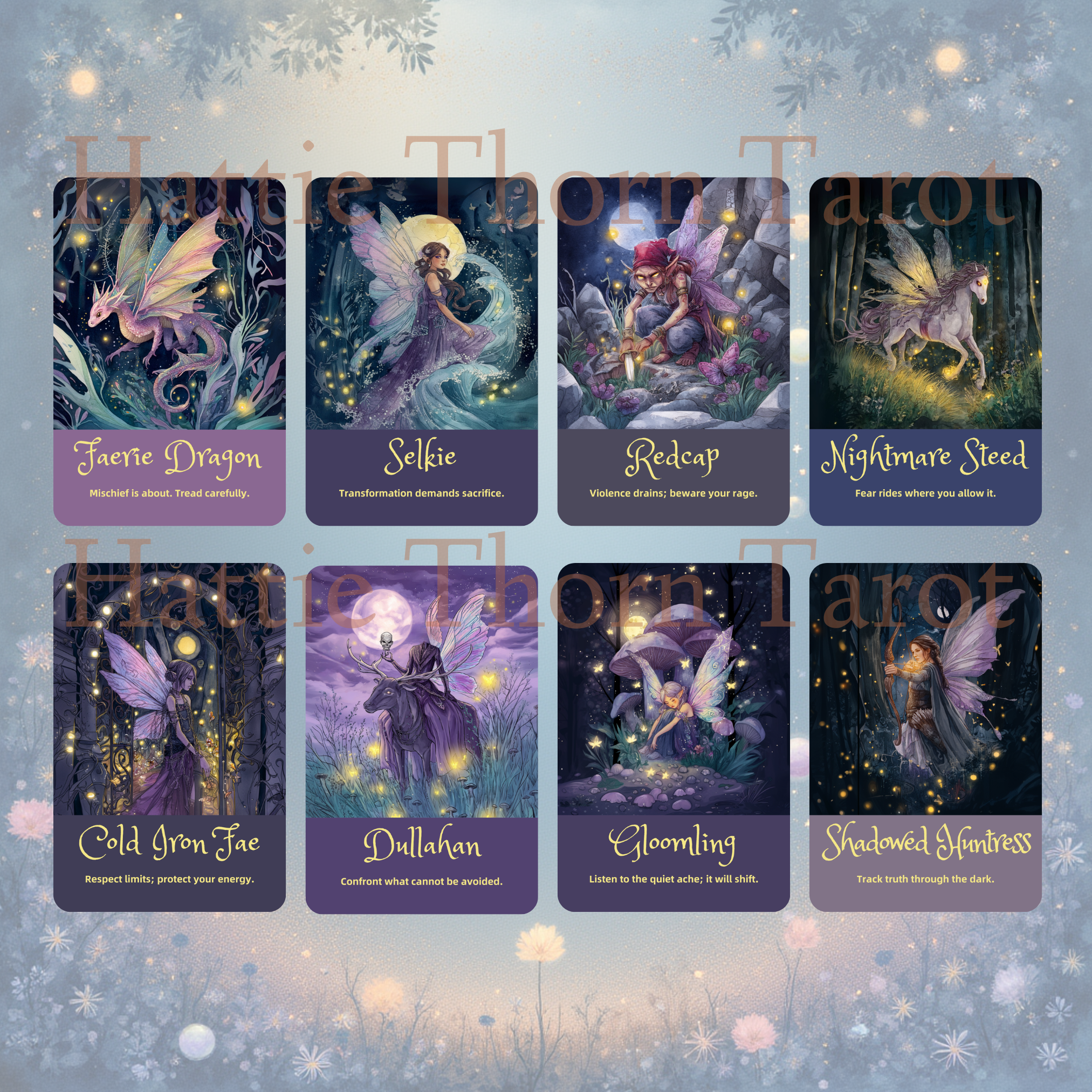 Midnight Fae Oracle 🌙 A 50-card deck of moonlit whispers, faerie magic, and intuitive guidance.
