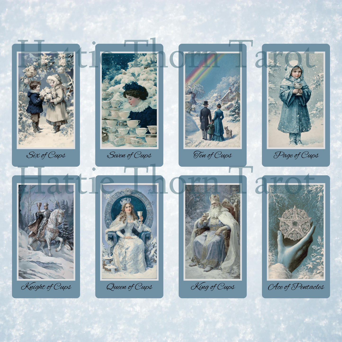 New! Wintertide Tarot by Hattie Thorn. Original Design 78 Card Deck Based on Rider Waite including Wintertide Tuck Box