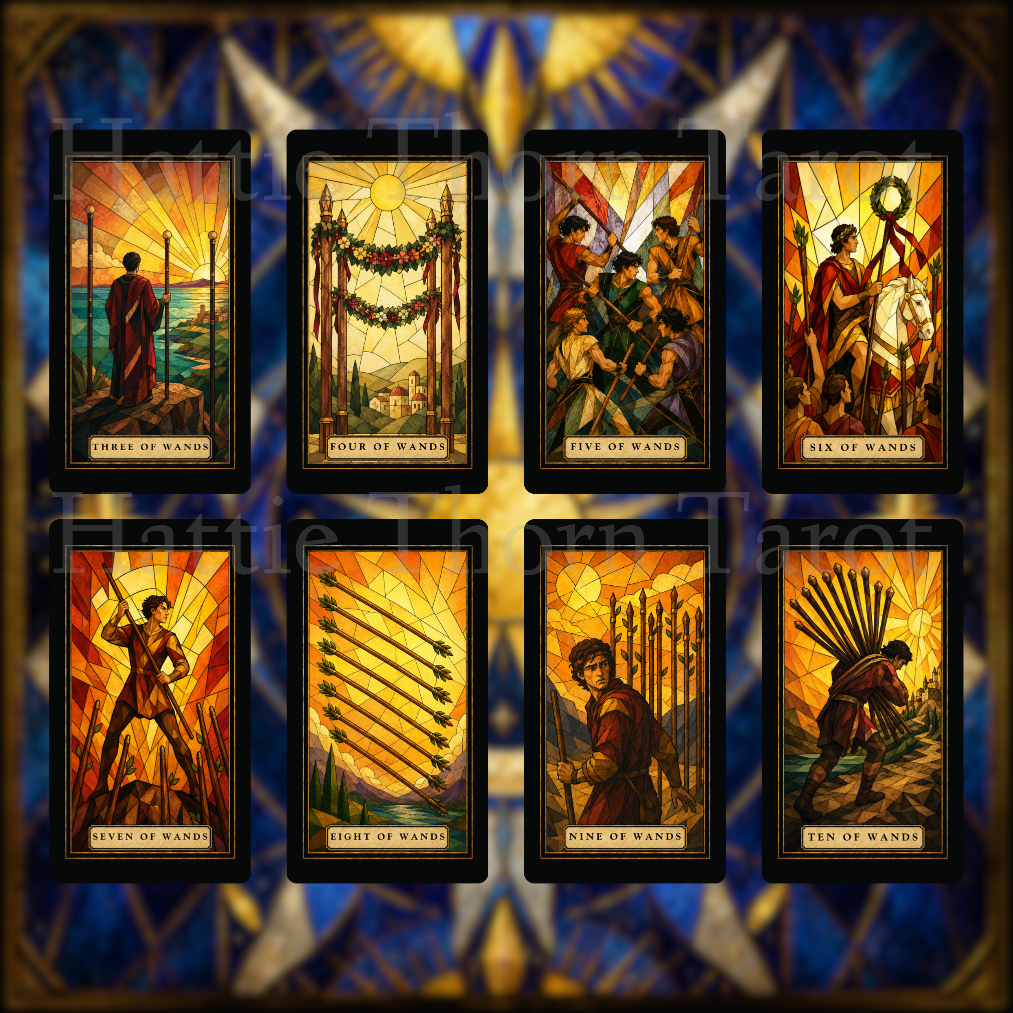 Stained Glass Tarot 💙 Timeless symbolism. Radiant colour. Traditional tarot, illuminated.