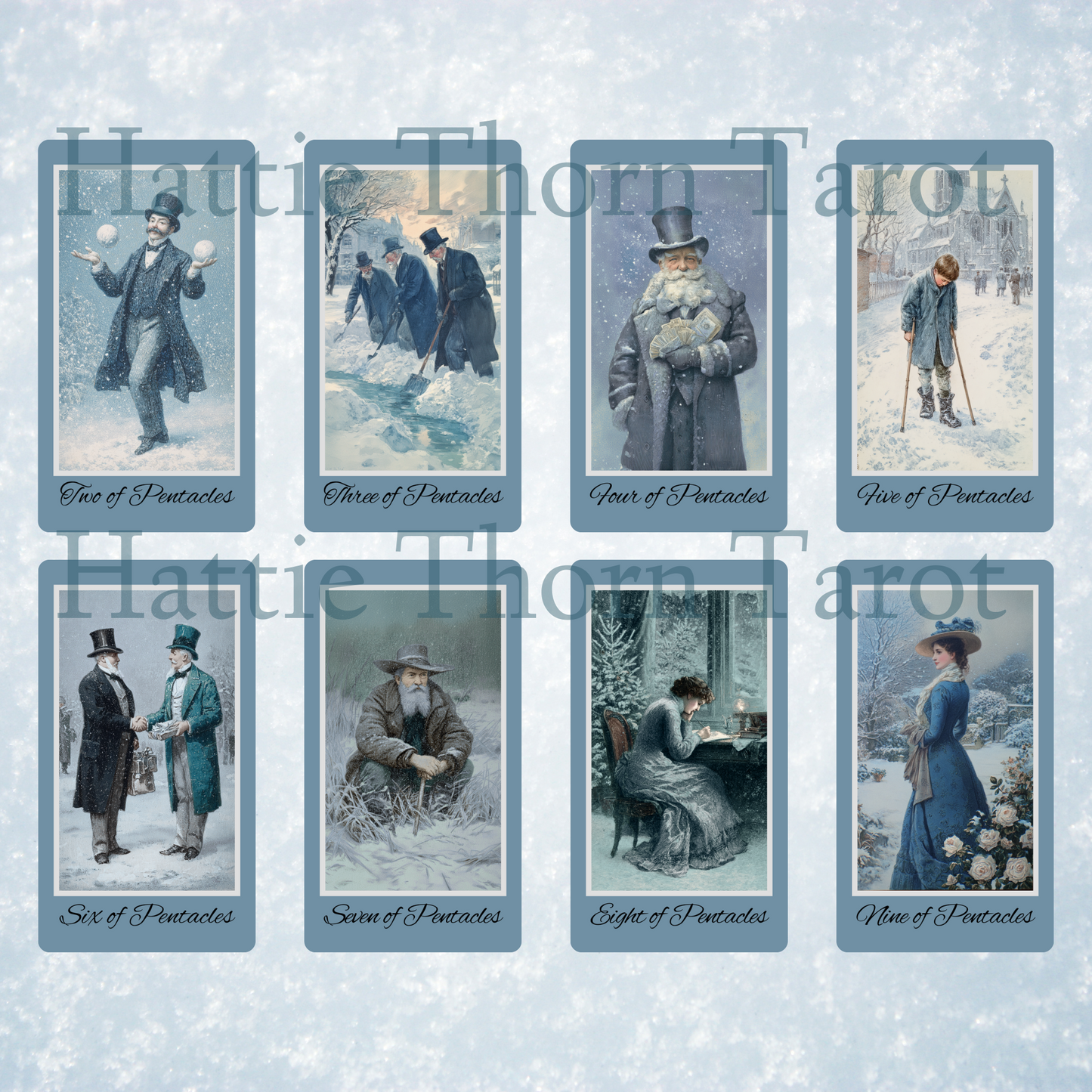 New! Wintertide Tarot by Hattie Thorn. Original Design 78 Card Deck Based on Rider Waite including Wintertide Tuck Box