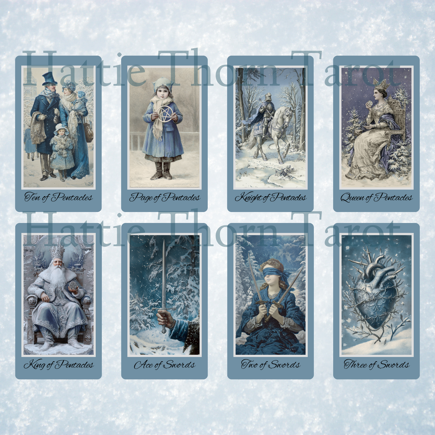 New! Wintertide Tarot by Hattie Thorn. Original Design 78 Card Deck Based on Rider Waite including Wintertide Tuck Box