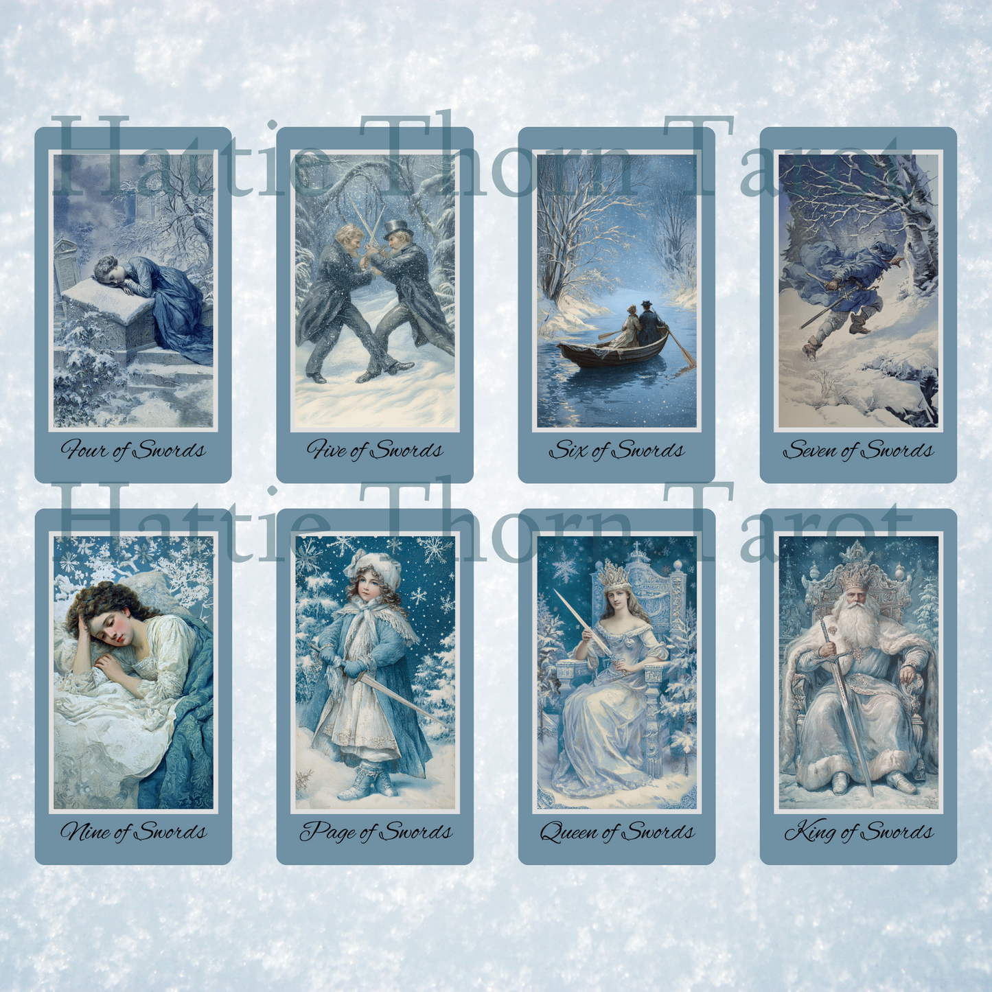 New! Wintertide Tarot by Hattie Thorn. Original Design 78 Card Deck Based on Rider Waite including Wintertide Tuck Box