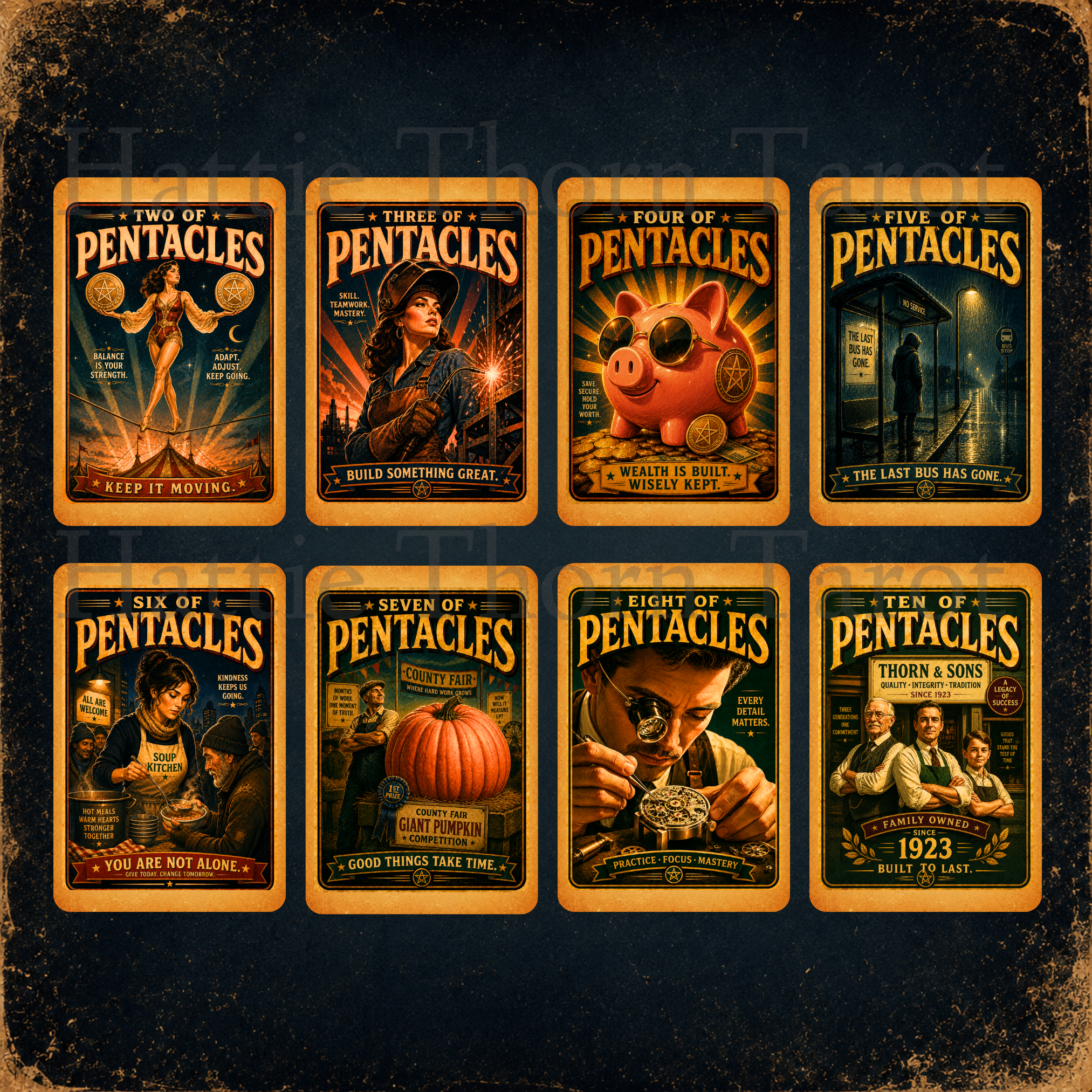 Midnight Press Tarot 🎙️ A vintage press-inspired tarot deck where newspapers, movie posters, magazines, and forgotten stories become the language of divination.