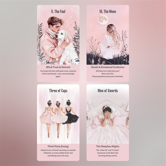 Heartbreak Tarot by Hattie Thorn. Original Design 78 Card Deck Based on Rider Waite including Heartbreak Tuck Box
