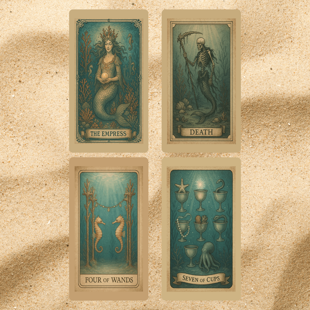 Ancient Tides Tarot ⚓ A 78 - card relic of sea - slick stories, coral crowns, and rope - bound intuition - Hattie Thorn Tarot