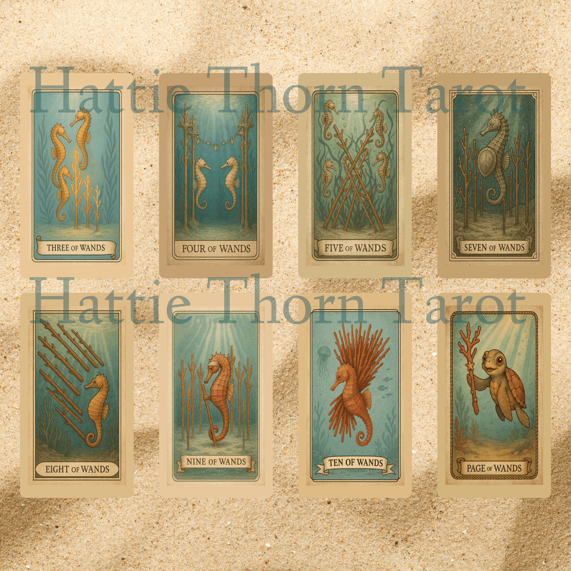 Ancient Tides Tarot ⚓ A 78 - card relic of sea - slick stories, coral crowns, and rope - bound intuition - Hattie Thorn Tarot