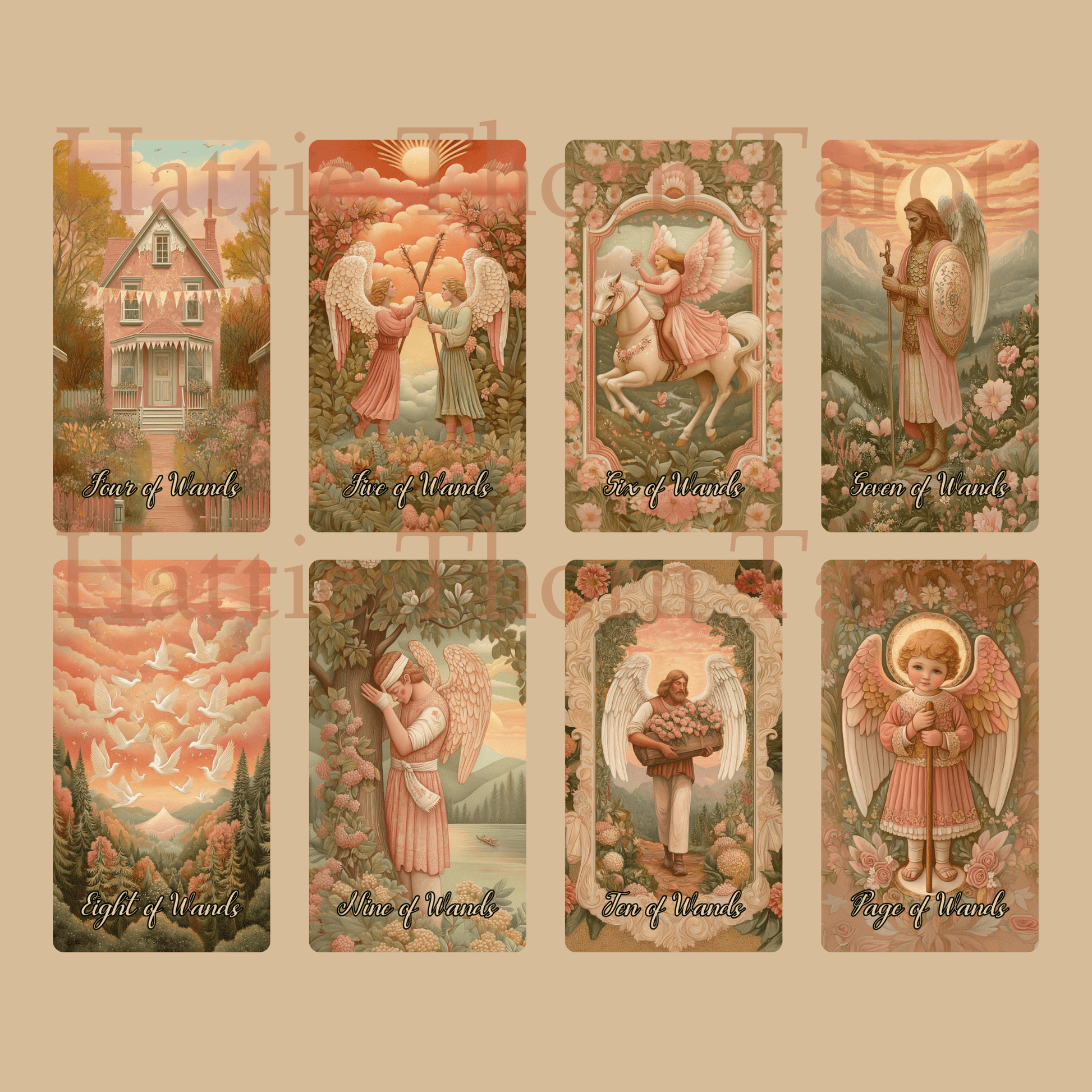 Angelic Bloom 👼 A Celestial 78 - Card Deck of Divine Guidance by Hattie Thorn - Hattie Thorn Tarot