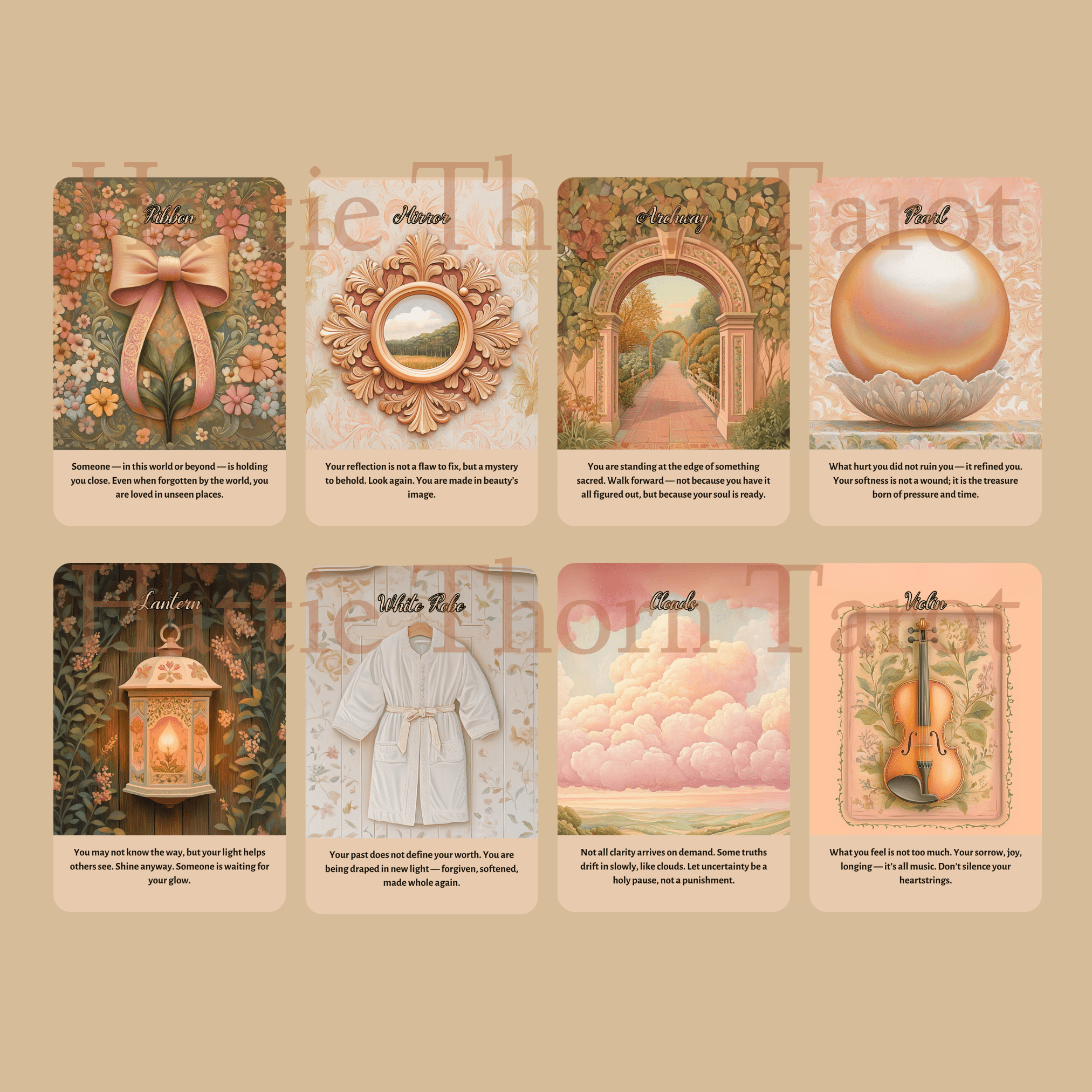 Angelic Bloom Oracle 👼 50 Angelic Insight Cards for Spiritual Connection - Hattie Thorn Tarot