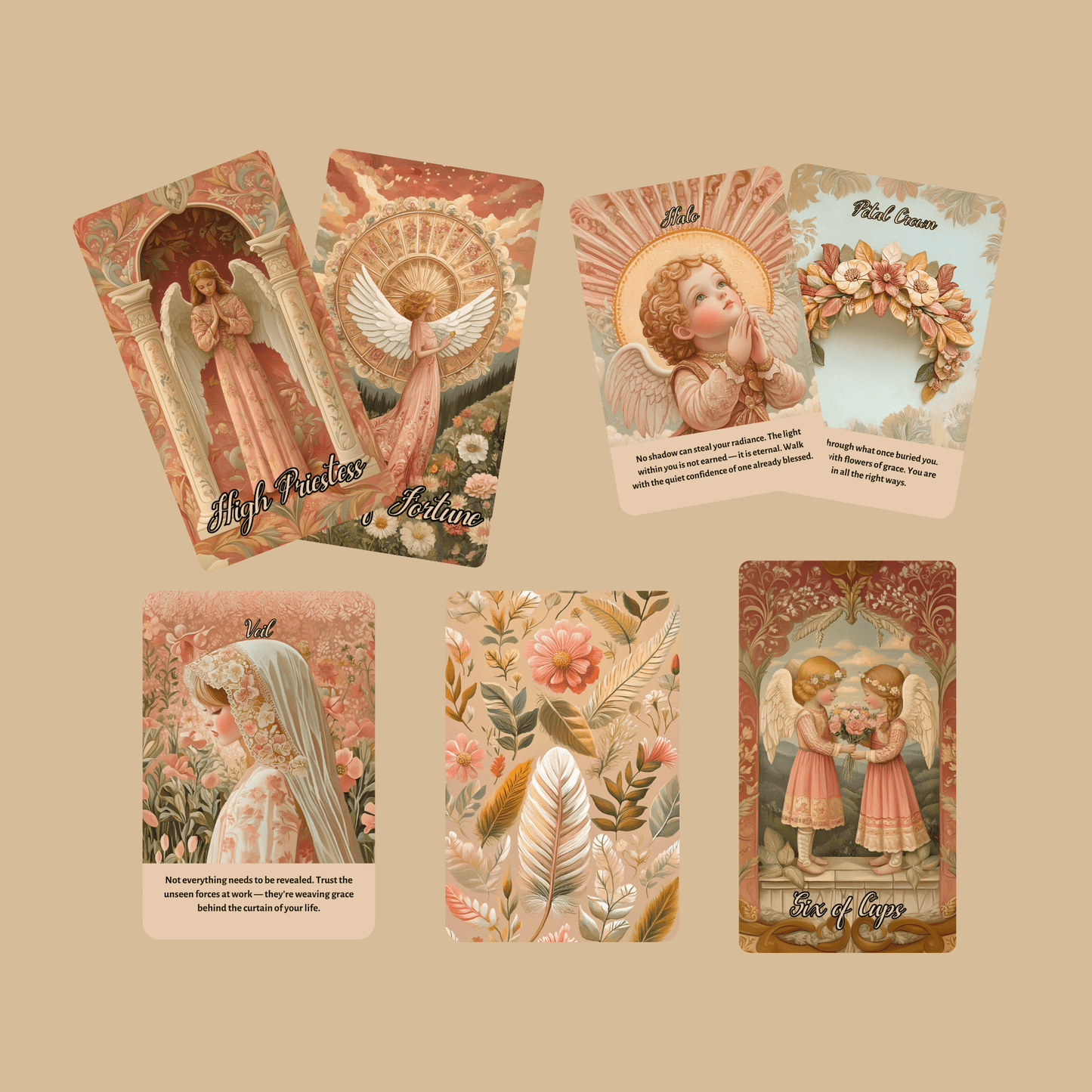 Angelic Bloom Oracle 👼 50 Angelic Insight Cards for Spiritual Connection - Hattie Thorn Tarot