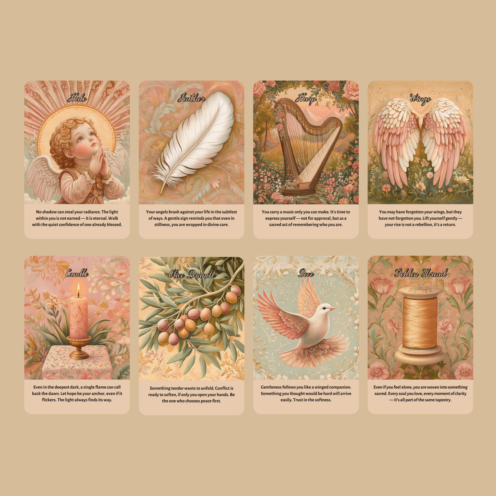 Angelic Bloom Oracle 👼 50 Angelic Insight Cards for Spiritual Connection - Hattie Thorn Tarot