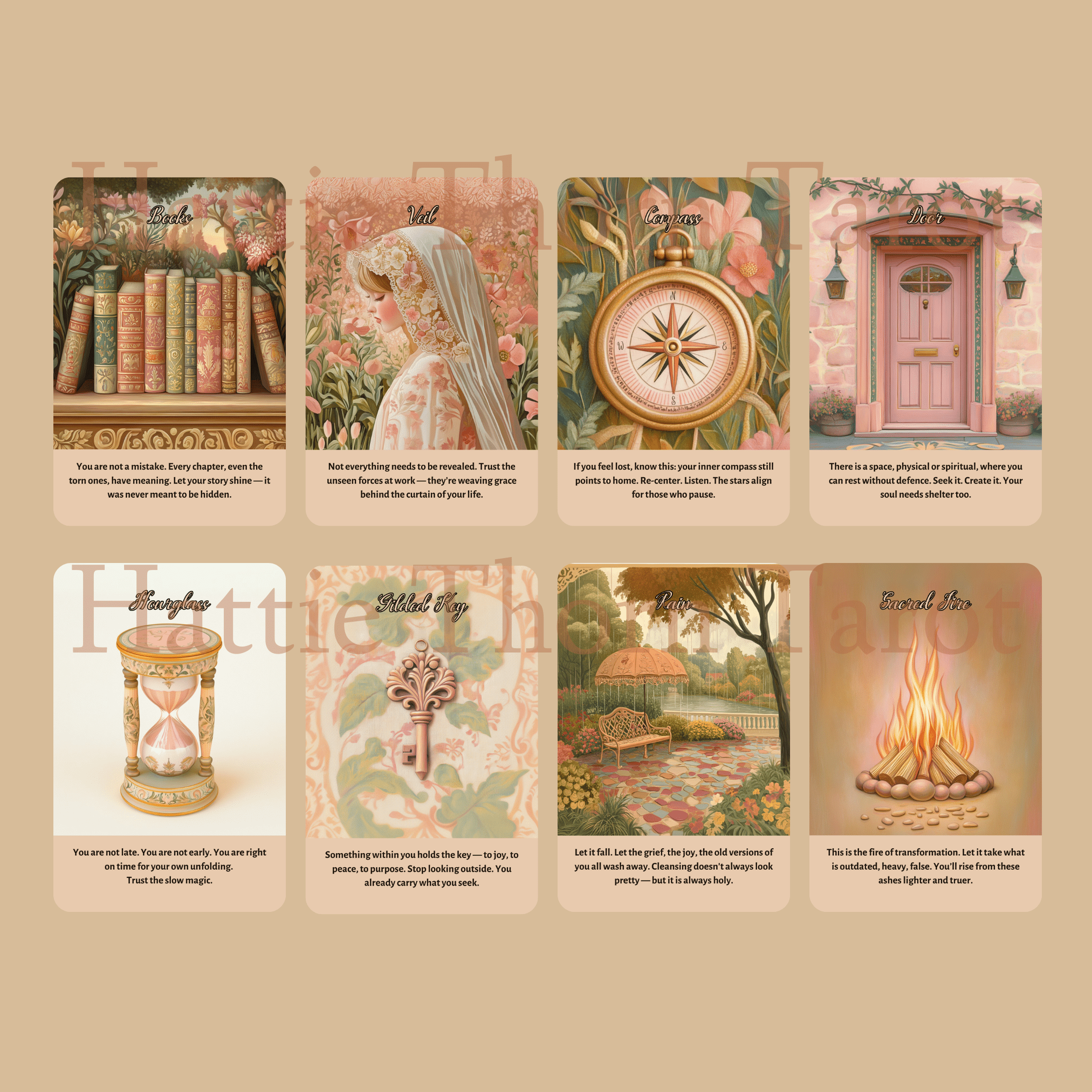 Angelic Bloom Oracle 👼 50 Angelic Insight Cards for Spiritual Connection - Hattie Thorn Tarot