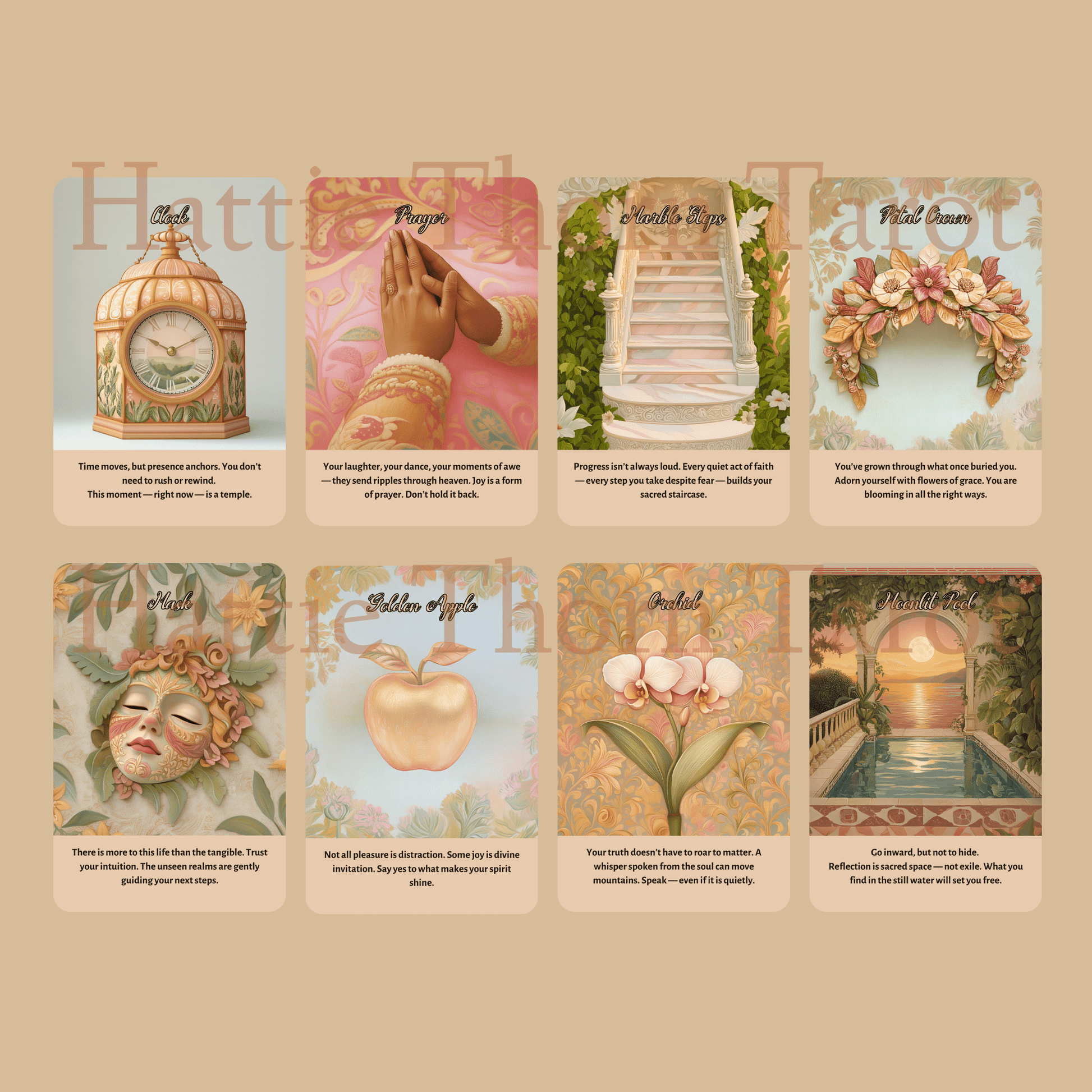 Angelic Bloom Oracle 👼 50 Angelic Insight Cards for Spiritual Connection - Hattie Thorn Tarot