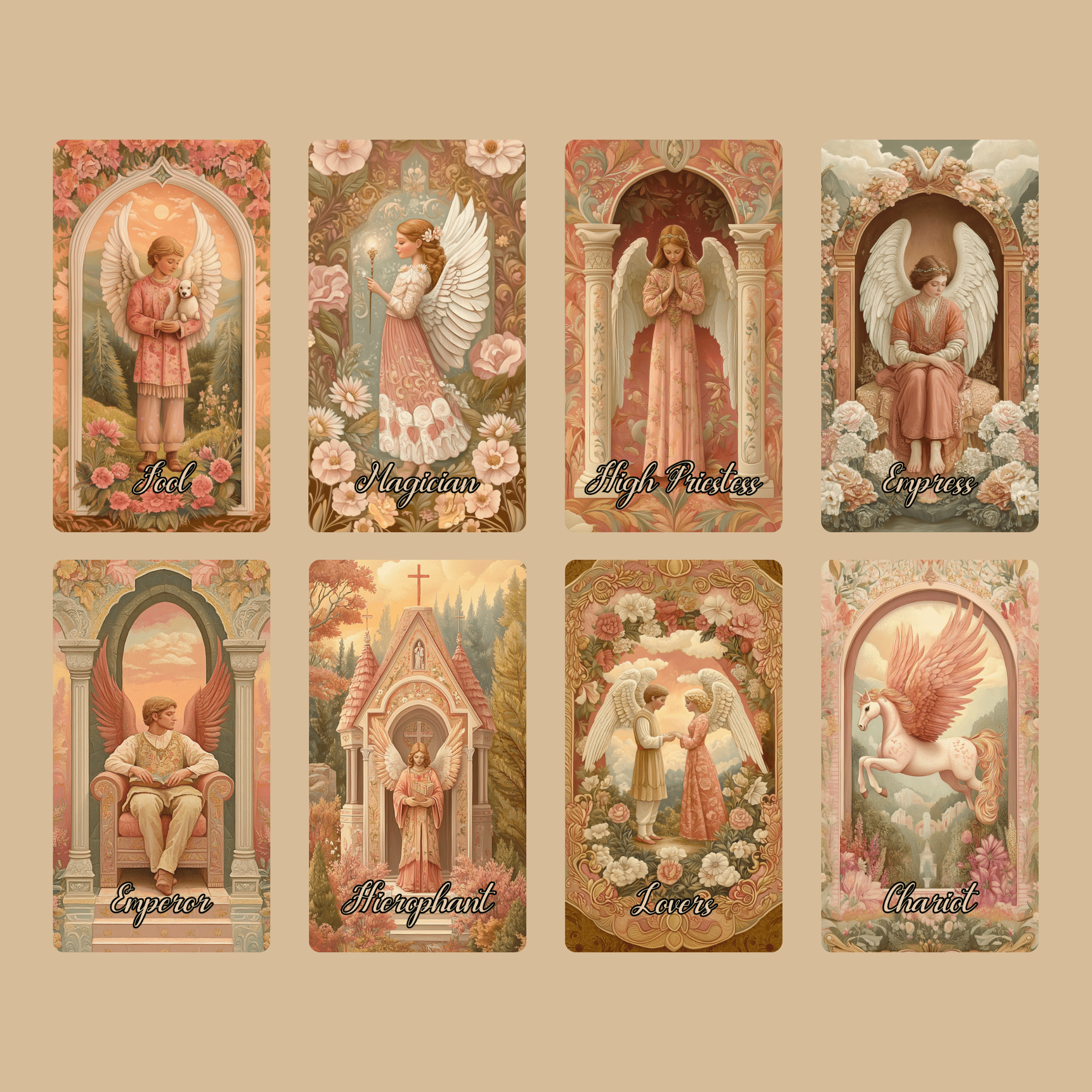 Angelic Bloom Tarot & Oracle Bundle 👼 A Heavenly 2 - Deck Set for Intuitive Readings - Hattie Thorn Tarot