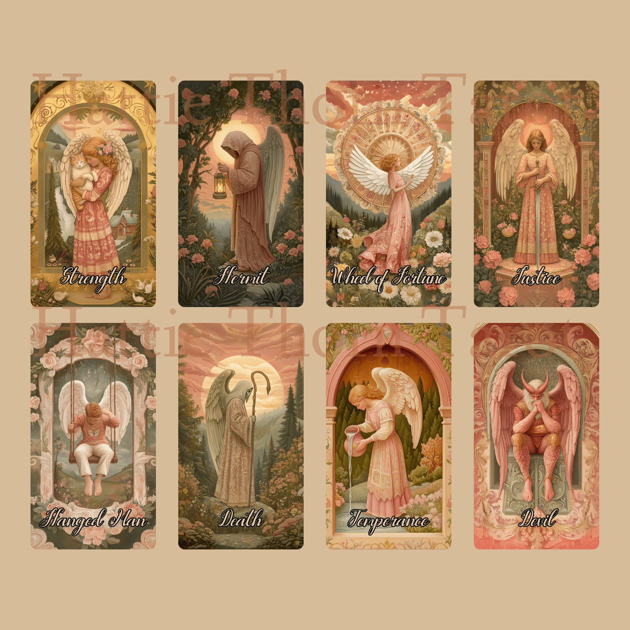 Angelic Bloom Tarot & Oracle Bundle 👼 A Heavenly 2 - Deck Set for Intuitive Readings - Hattie Thorn Tarot