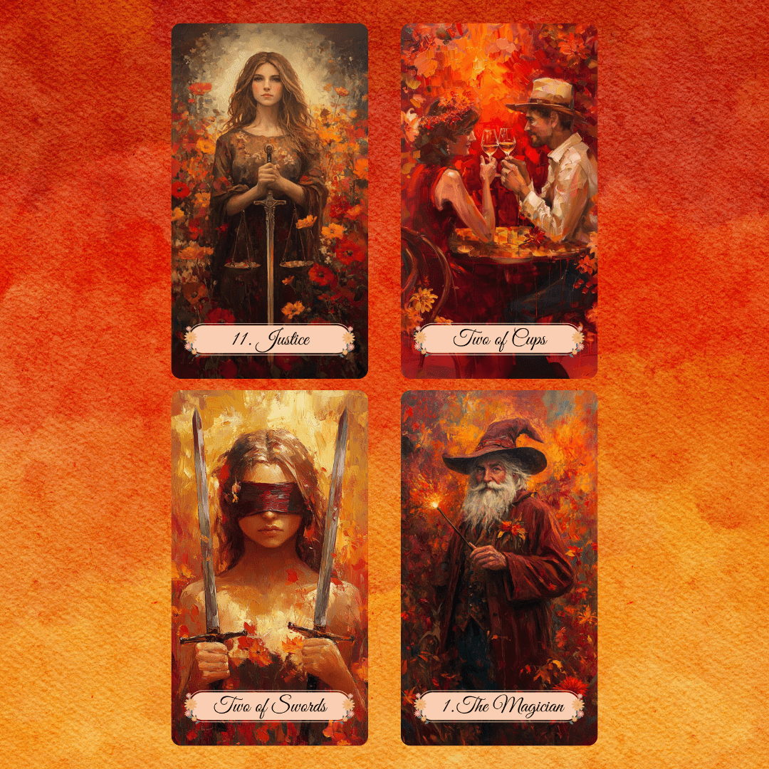 Autumn Fields Tarot 🍂 A 78 - card tarot deck wrapped in harvest hues, gentle insight, and grounded reflection - Hattie Thorn Tarot