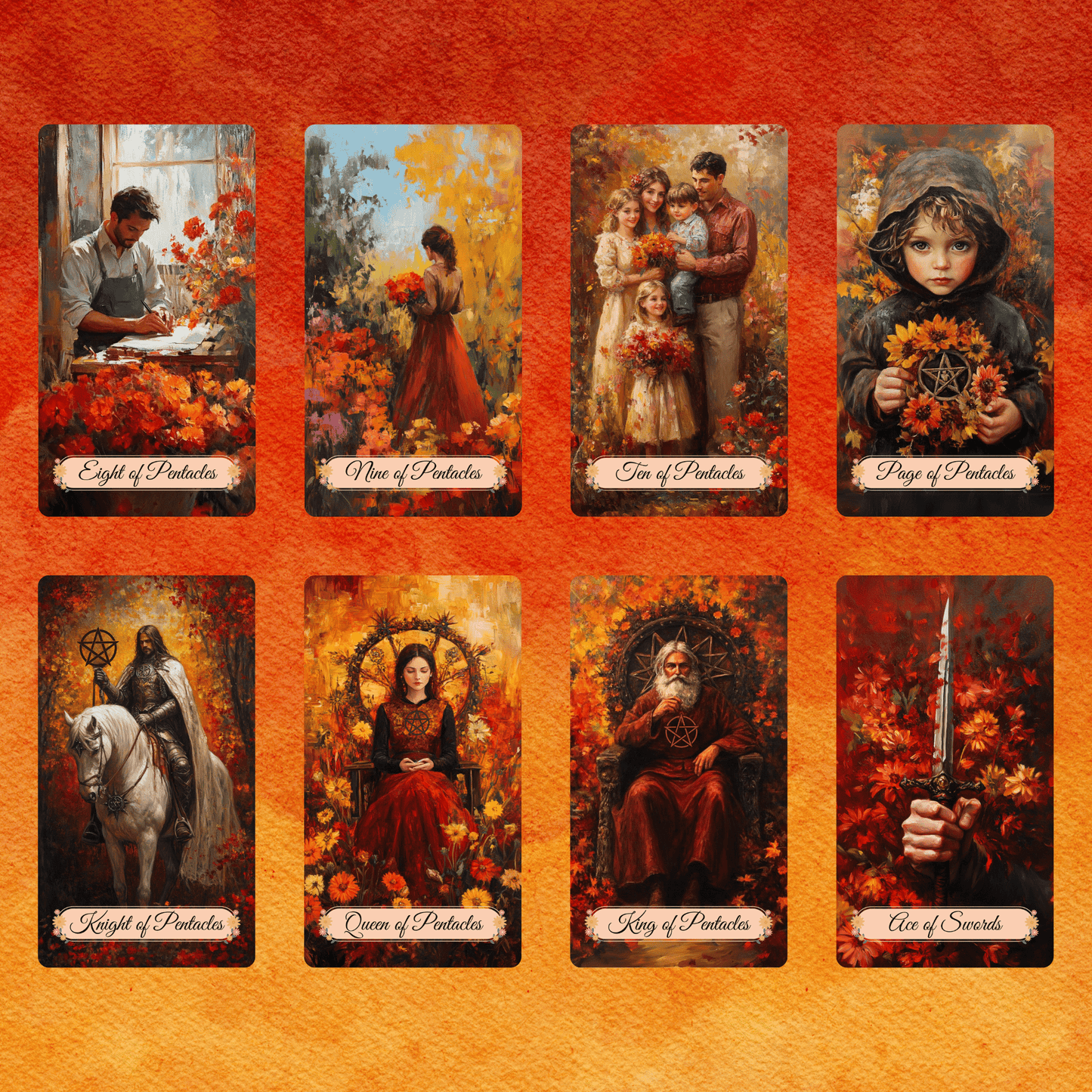 Autumn Fields Tarot 🍂 A 78 - card tarot deck wrapped in harvest hues, gentle insight, and grounded reflection - Hattie Thorn Tarot