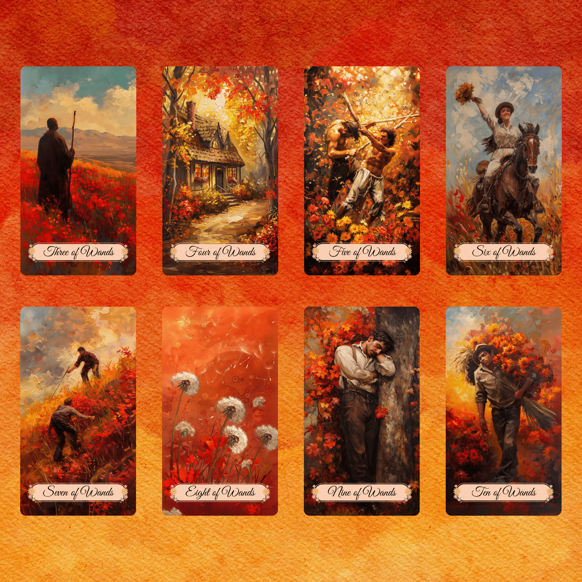 Autumn Fields Tarot 🍂 A 78 - card tarot deck wrapped in harvest hues, gentle insight, and grounded reflection - Hattie Thorn Tarot