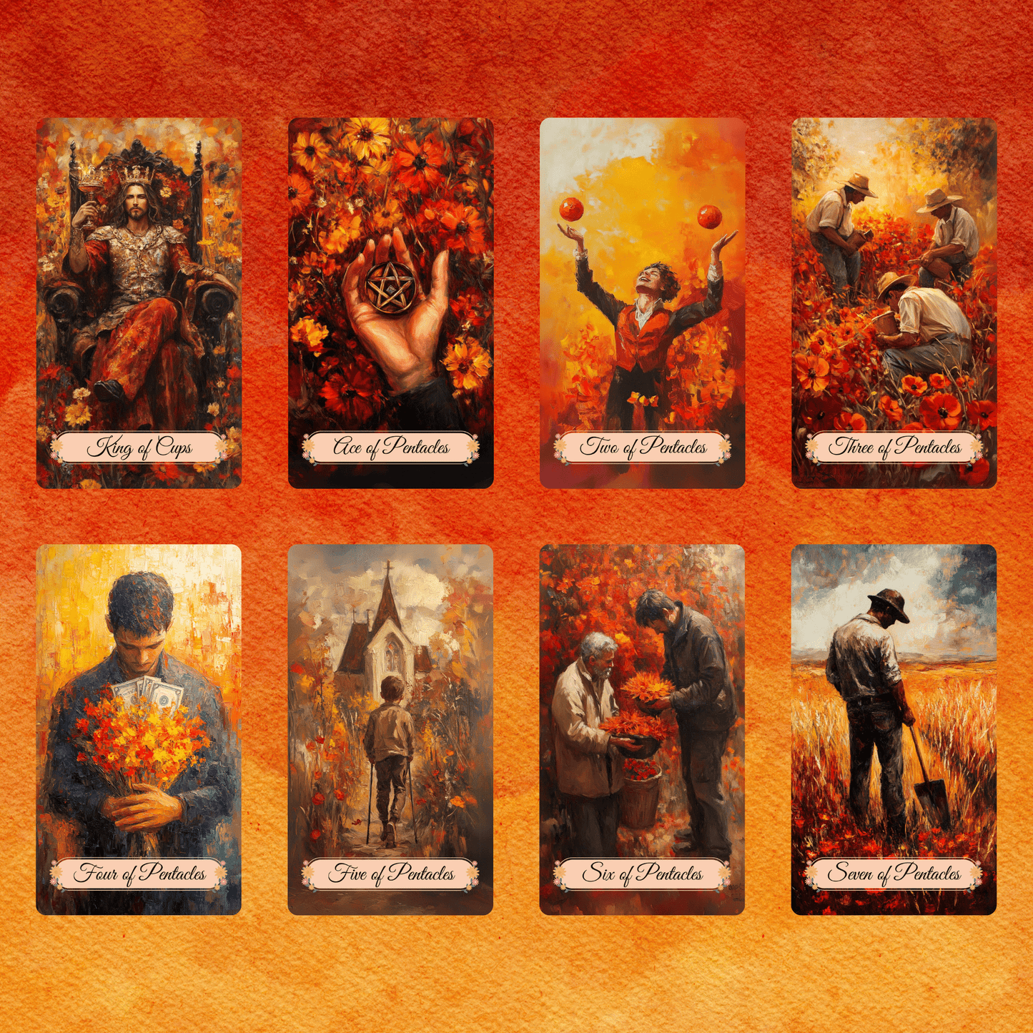 Autumn Fields Tarot 🍂 A 78 - card tarot deck wrapped in harvest hues, gentle insight, and grounded reflection - Hattie Thorn Tarot