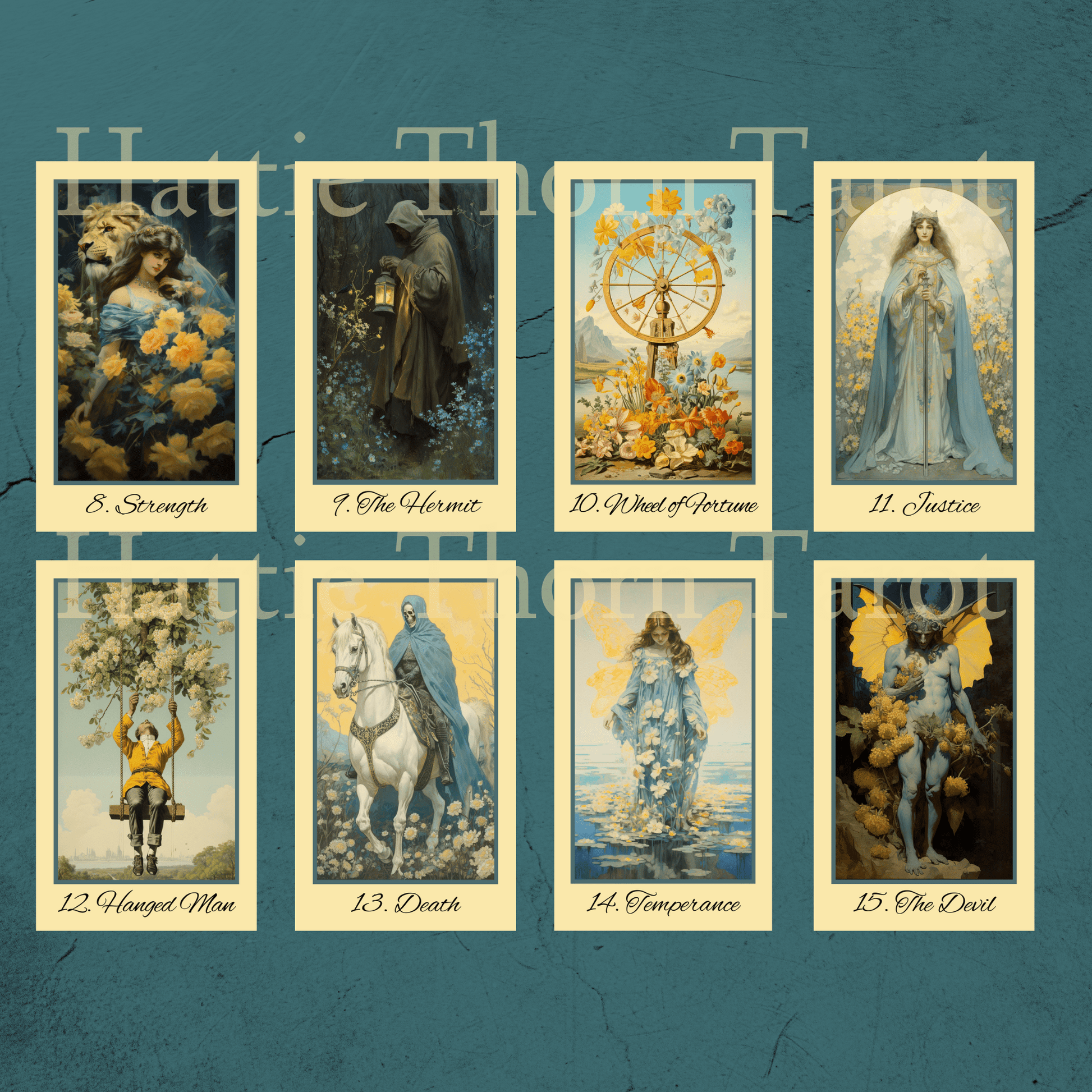 Bygone Spring Tarot 🌼 A vintage - inspired tarot deck blooming with pastel charm and springtime nostalgia - Hattie Thorn Tarot