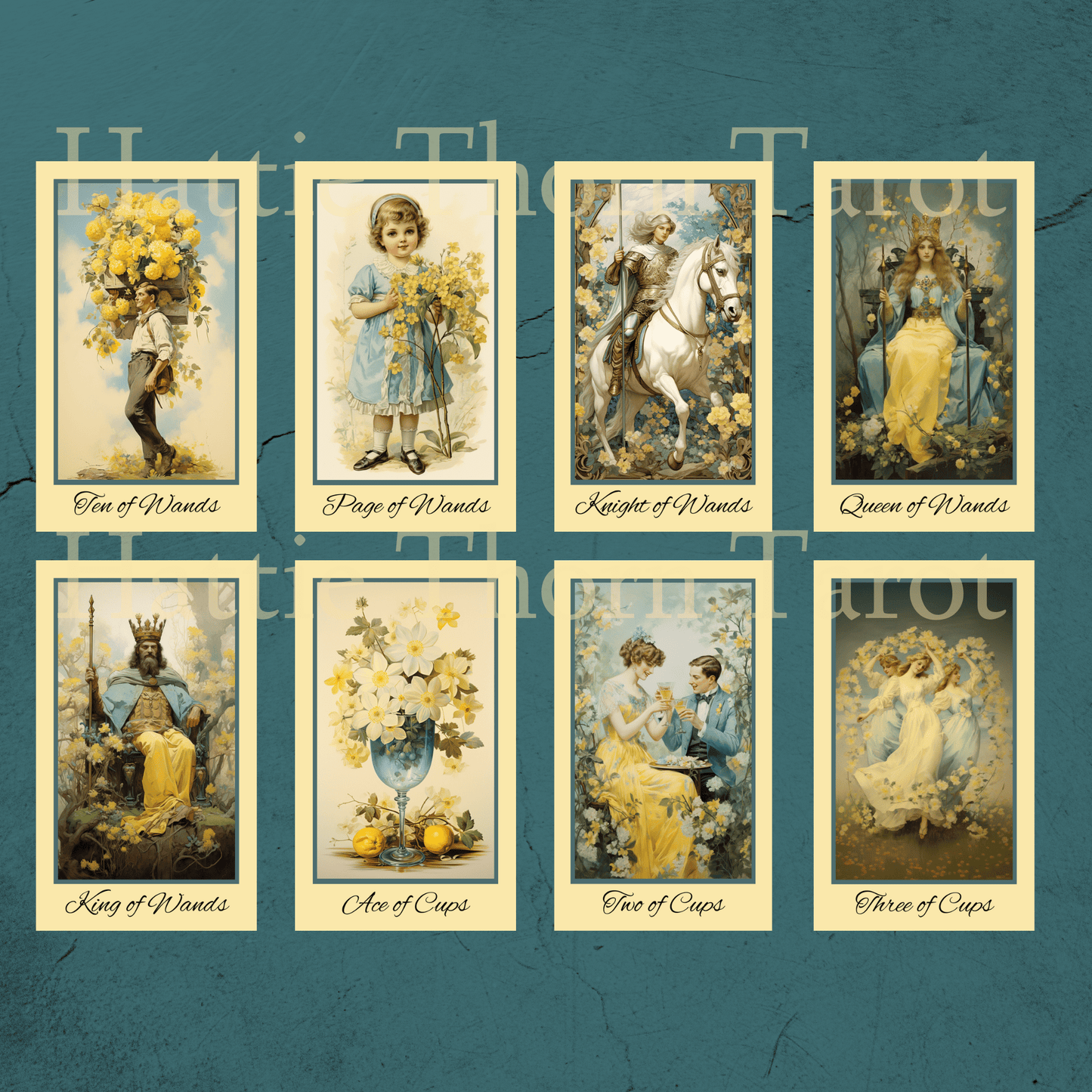 Bygone Spring Tarot 🌼 A vintage - inspired tarot deck blooming with pastel charm and springtime nostalgia - Hattie Thorn Tarot