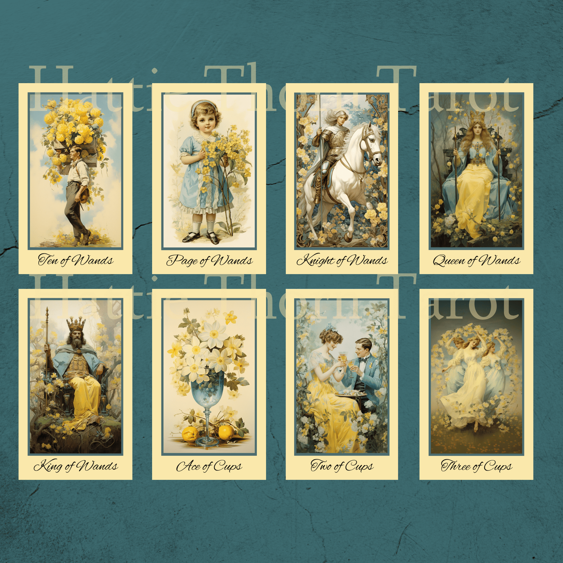 Bygone Spring Tarot 🌼 A vintage - inspired tarot deck blooming with pastel charm and springtime nostalgia - Hattie Thorn Tarot