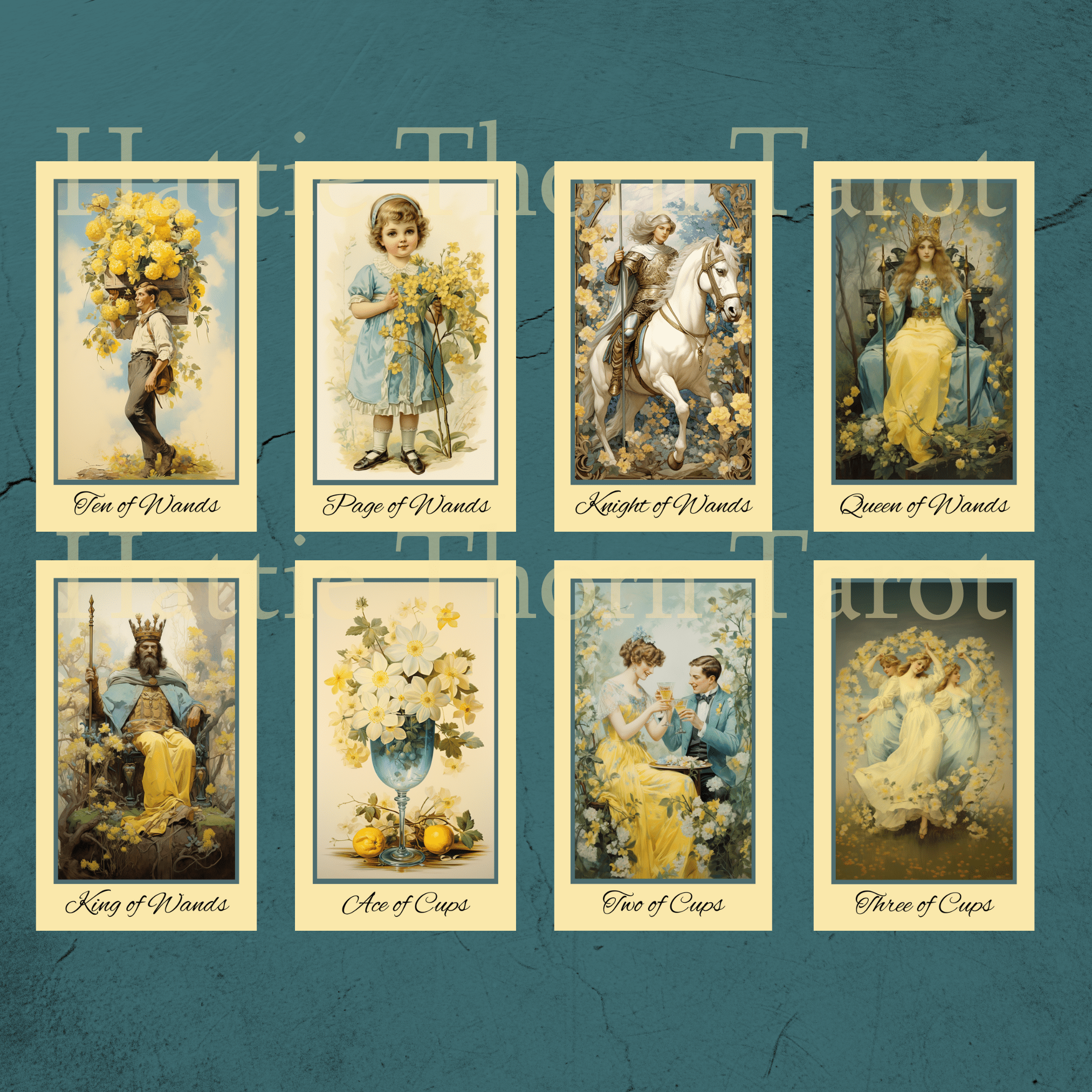 Bygone Spring Tarot 🌼 A vintage - inspired tarot deck blooming with pastel charm and springtime nostalgia - Hattie Thorn Tarot