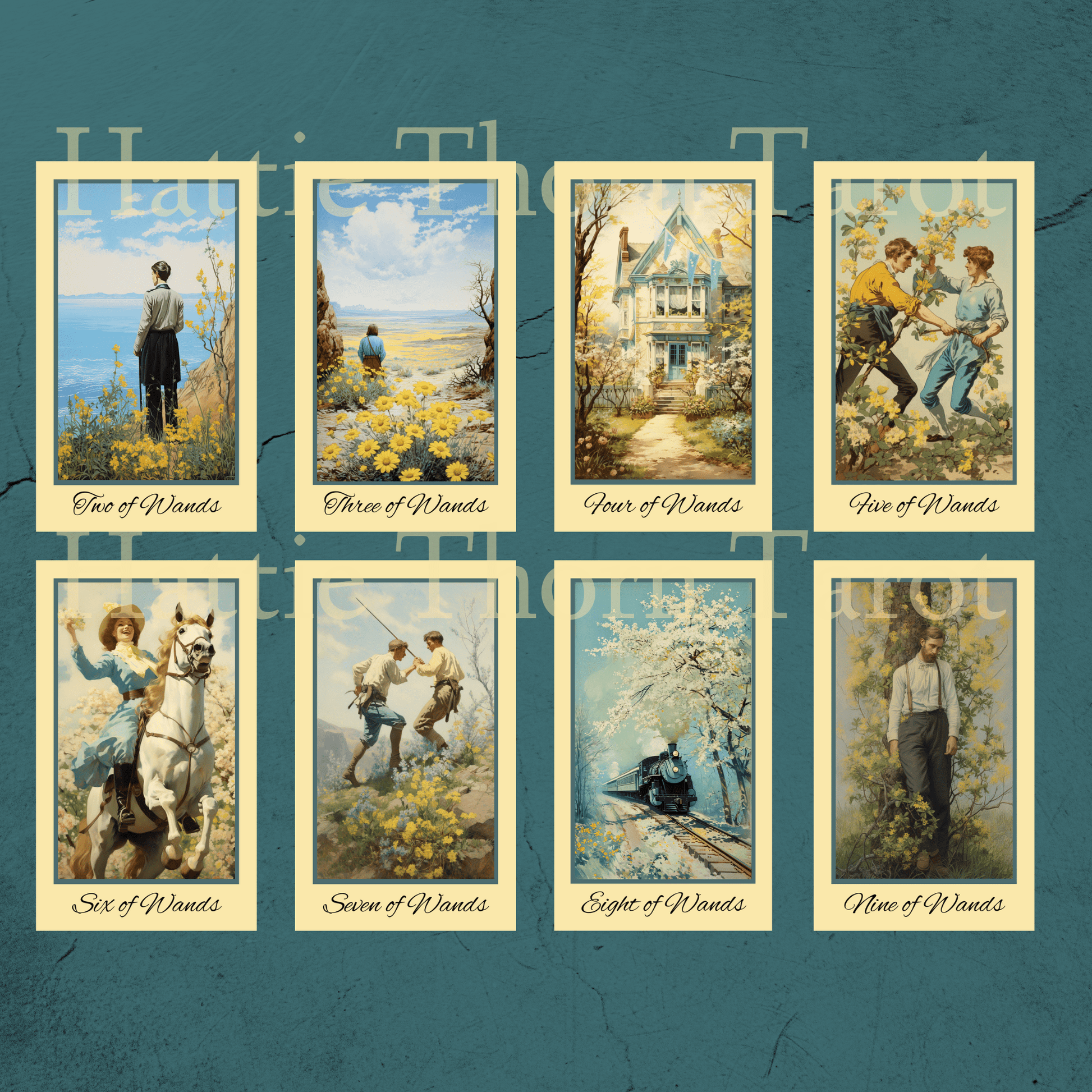 Bygone Spring Tarot 🌼 A vintage - inspired tarot deck blooming with pastel charm and springtime nostalgia - Hattie Thorn Tarot