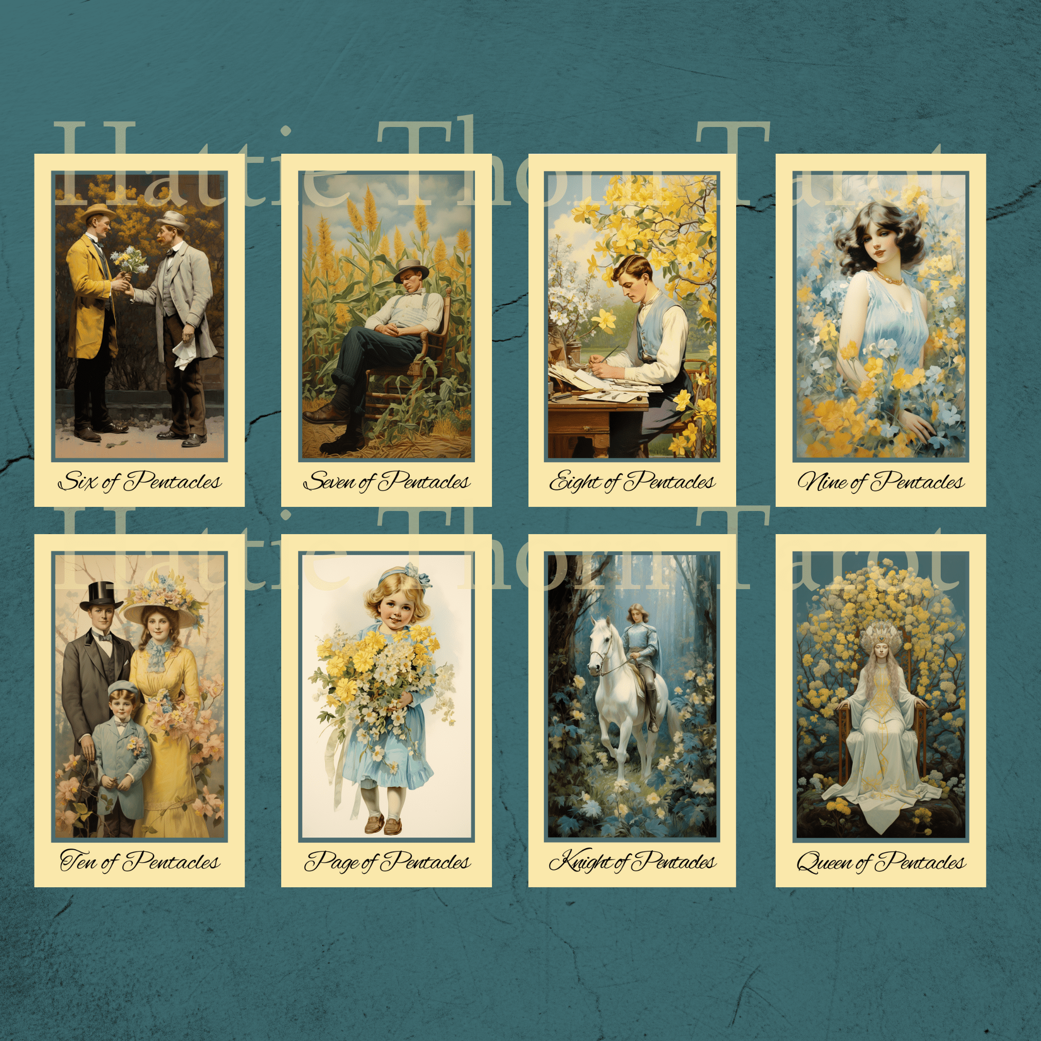 Bygone Spring Tarot 🌼 A vintage - inspired tarot deck blooming with pastel charm and springtime nostalgia - Hattie Thorn Tarot