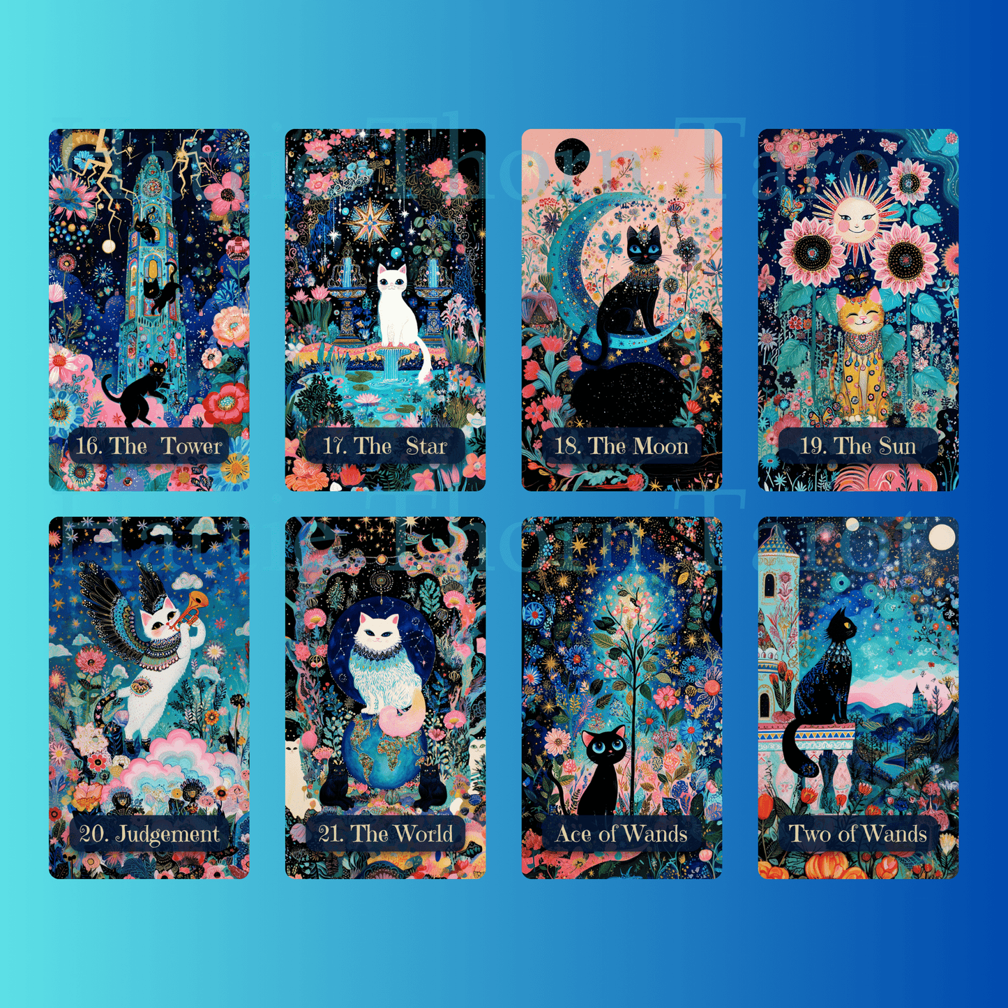 Celestial Cats Tarot 🐾 A 78 - card deck of pastel starlight and feline grace — where moonlit paws wander through the constellations in search of quiet magic. - Hattie Thorn Tarot