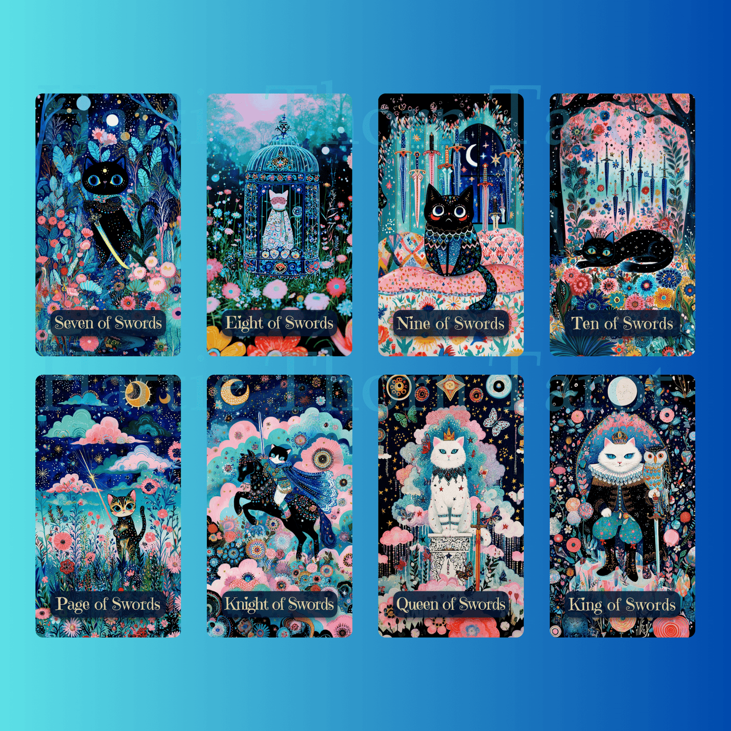 Celestial Cats Tarot 🐾 A 78 - card deck of pastel starlight and feline grace — where moonlit paws wander through the constellations in search of quiet magic. - Hattie Thorn Tarot