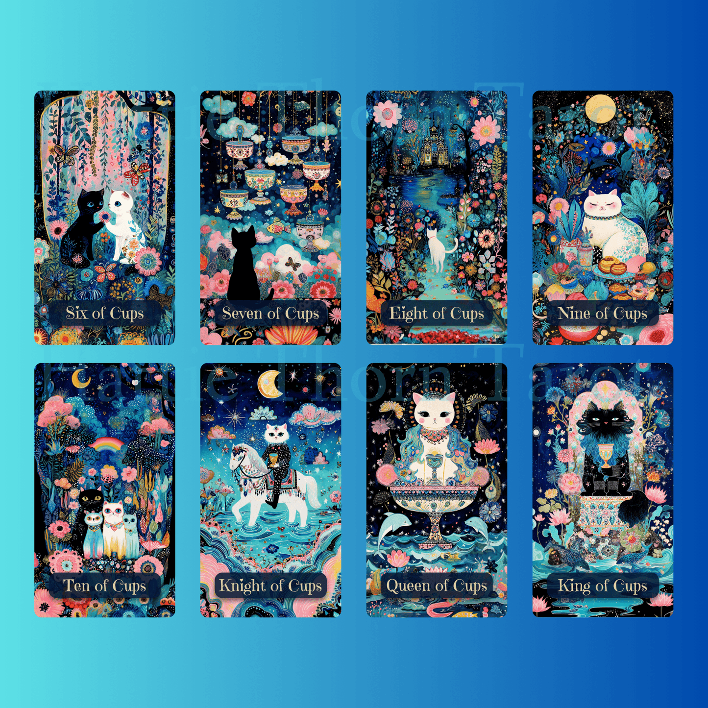 Celestial Cats Tarot 🐾 A 78 - card deck of pastel starlight and feline grace — where moonlit paws wander through the constellations in search of quiet magic. - Hattie Thorn Tarot