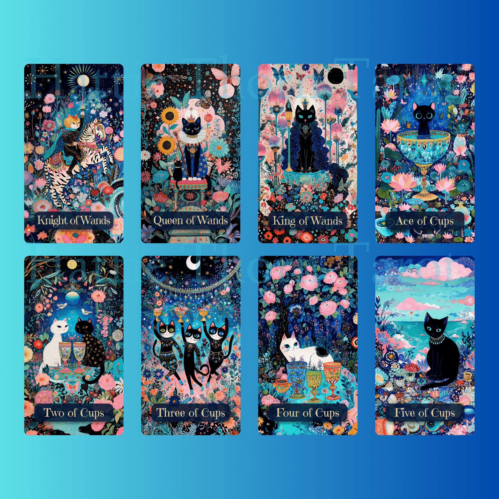Celestial Cats Tarot 🐾 A 78 - card deck of pastel starlight and feline grace — where moonlit paws wander through the constellations in search of quiet magic. - Hattie Thorn Tarot