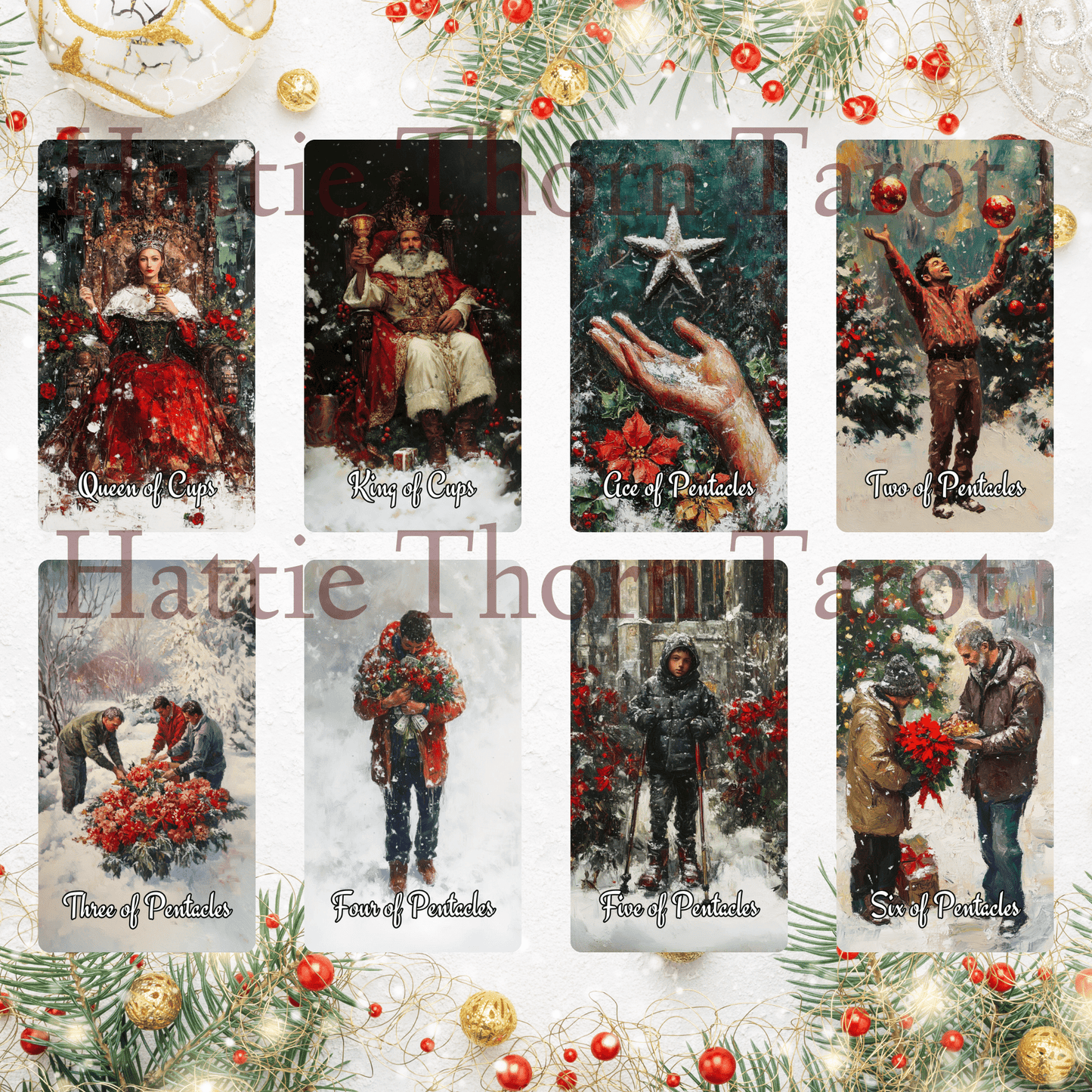 Christmas Spirit Tarot 🎄 A 78 - card holiday deck of joy, insight, and magical seasonal guidance - Hattie Thorn Tarot