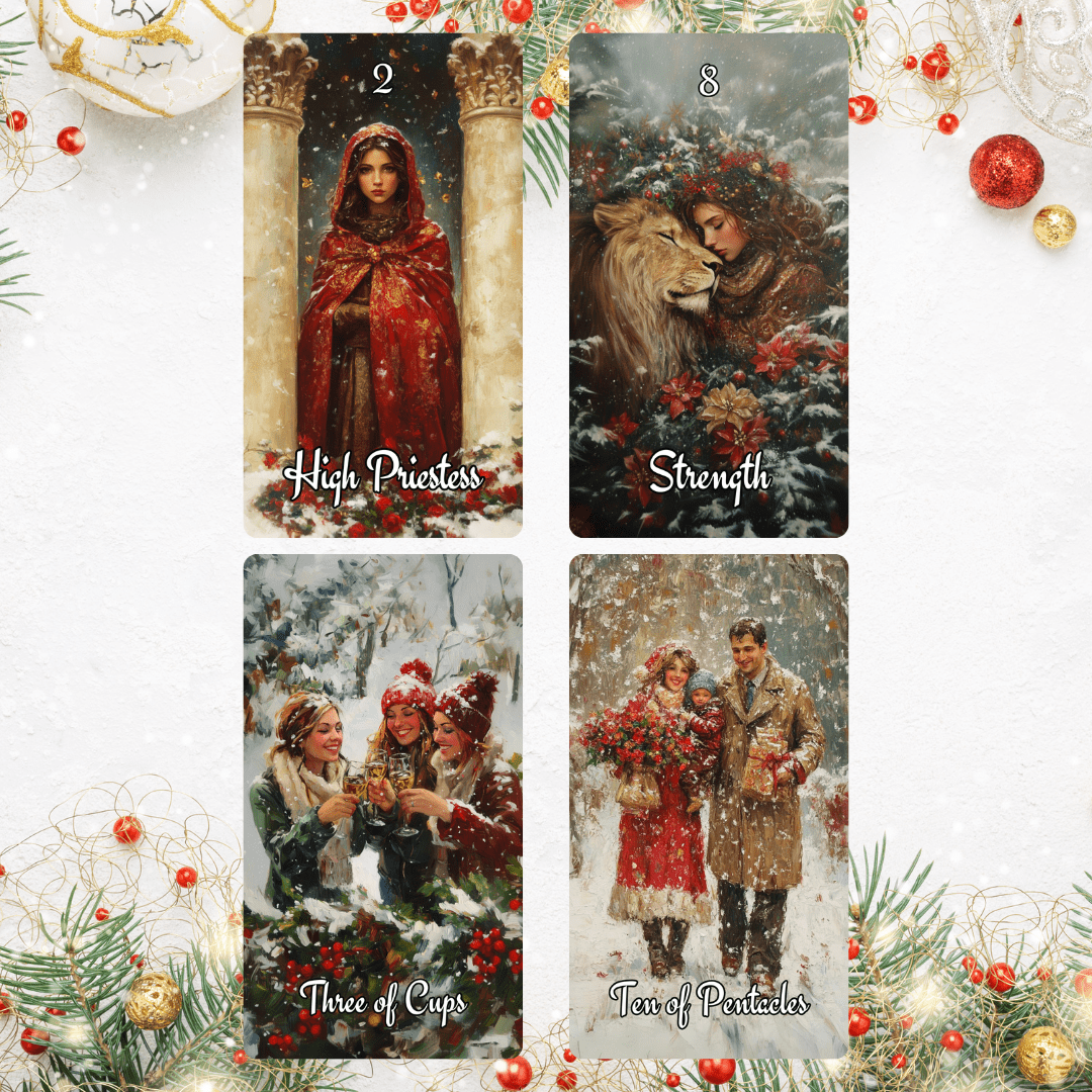Christmas Spirit Tarot 🎄 A 78 - card holiday deck of joy, insight, and magical seasonal guidance - Hattie Thorn Tarot